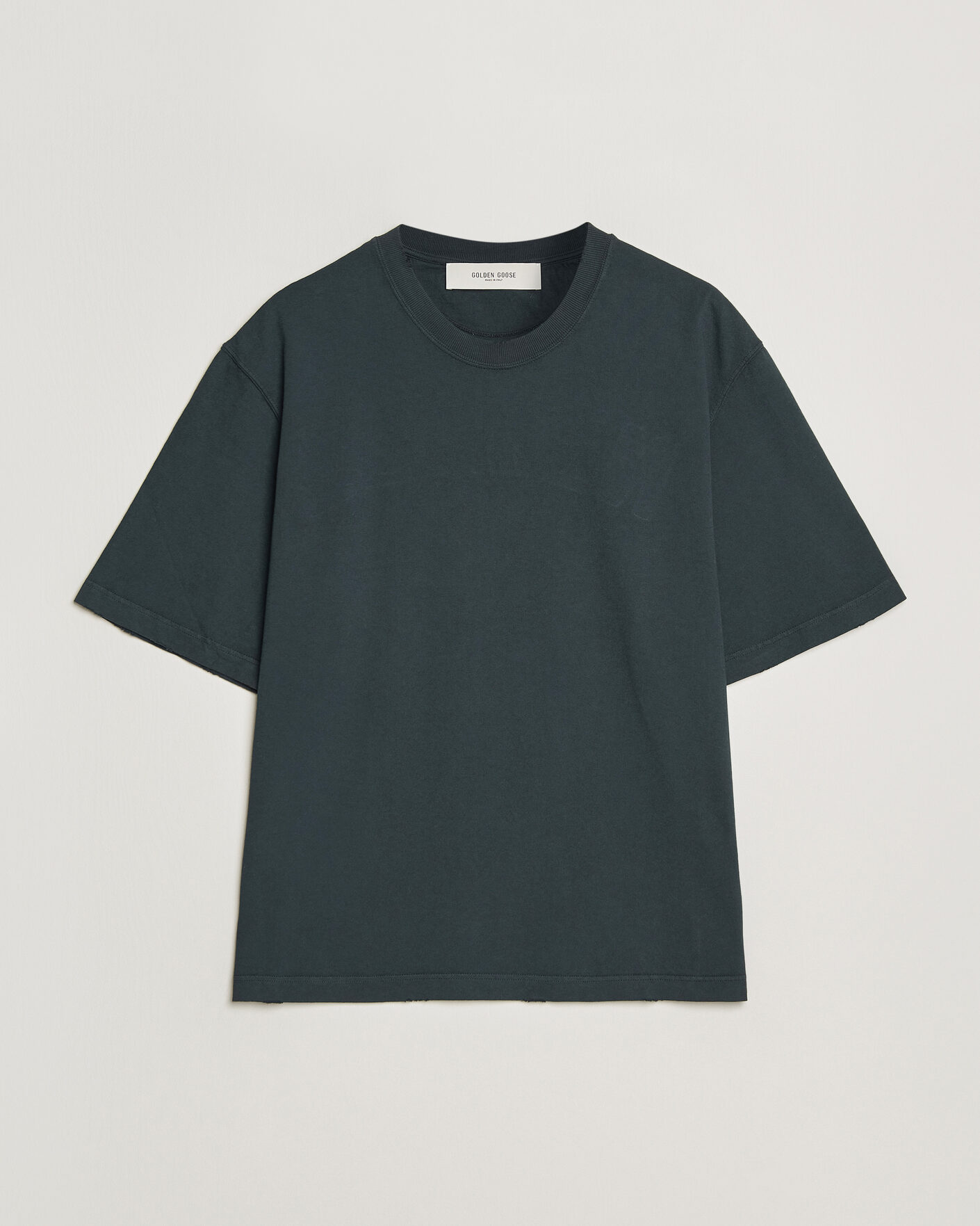 Uomini | T-shirt | Golden Goose | Relaxed Fit Cotton T-Shirt Washed Black