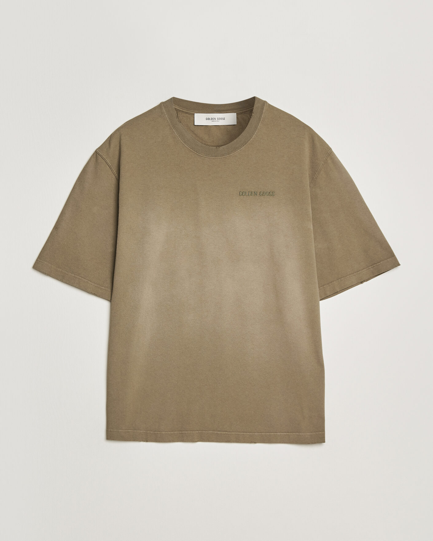 Uomini | T-shirt | Golden Goose | Journey Dyed Cotton T-Shirt Washed Beige