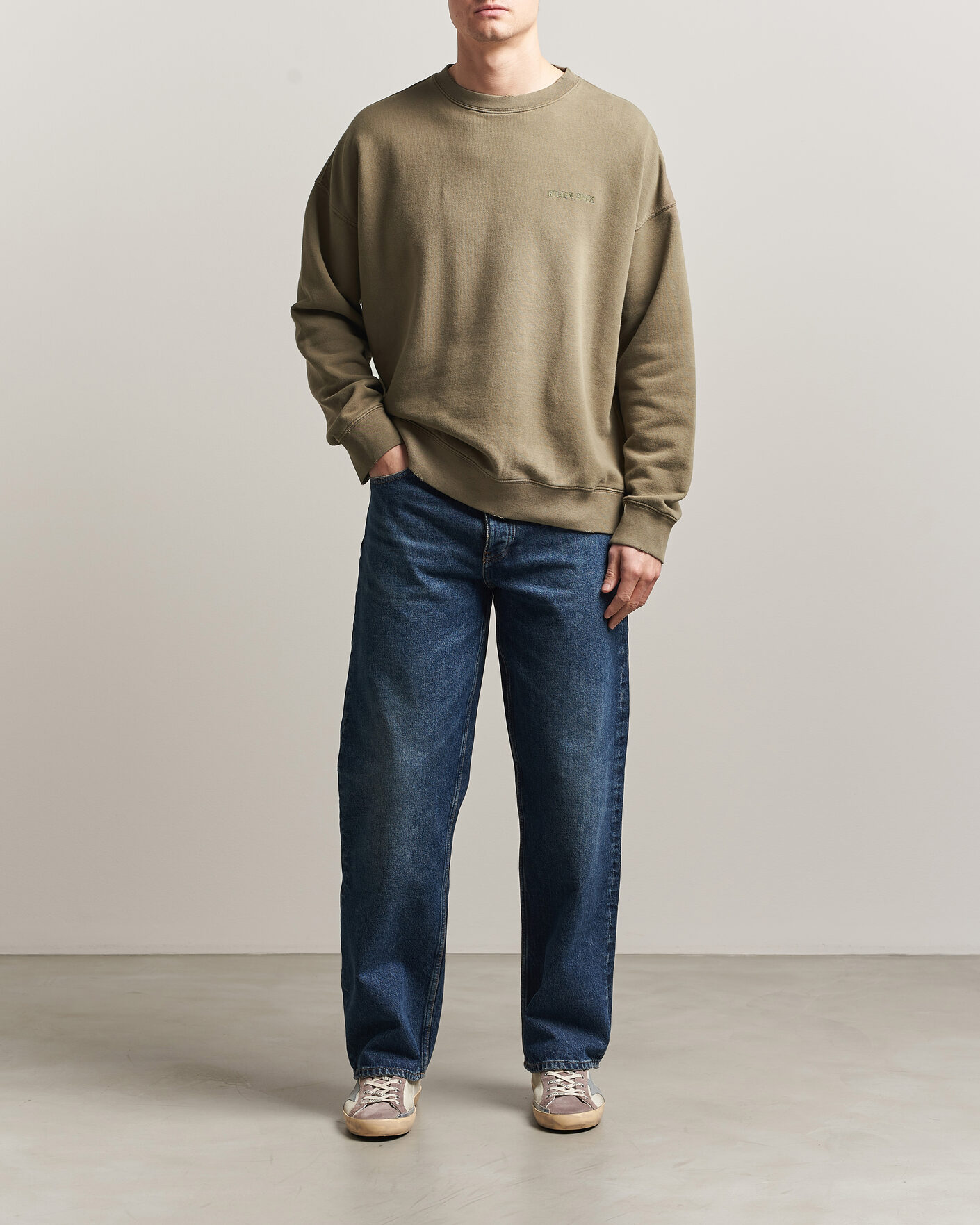 Uomini | Maglieria | Golden Goose | Journey Dyed Cotton Sweatshirt Washed Beige