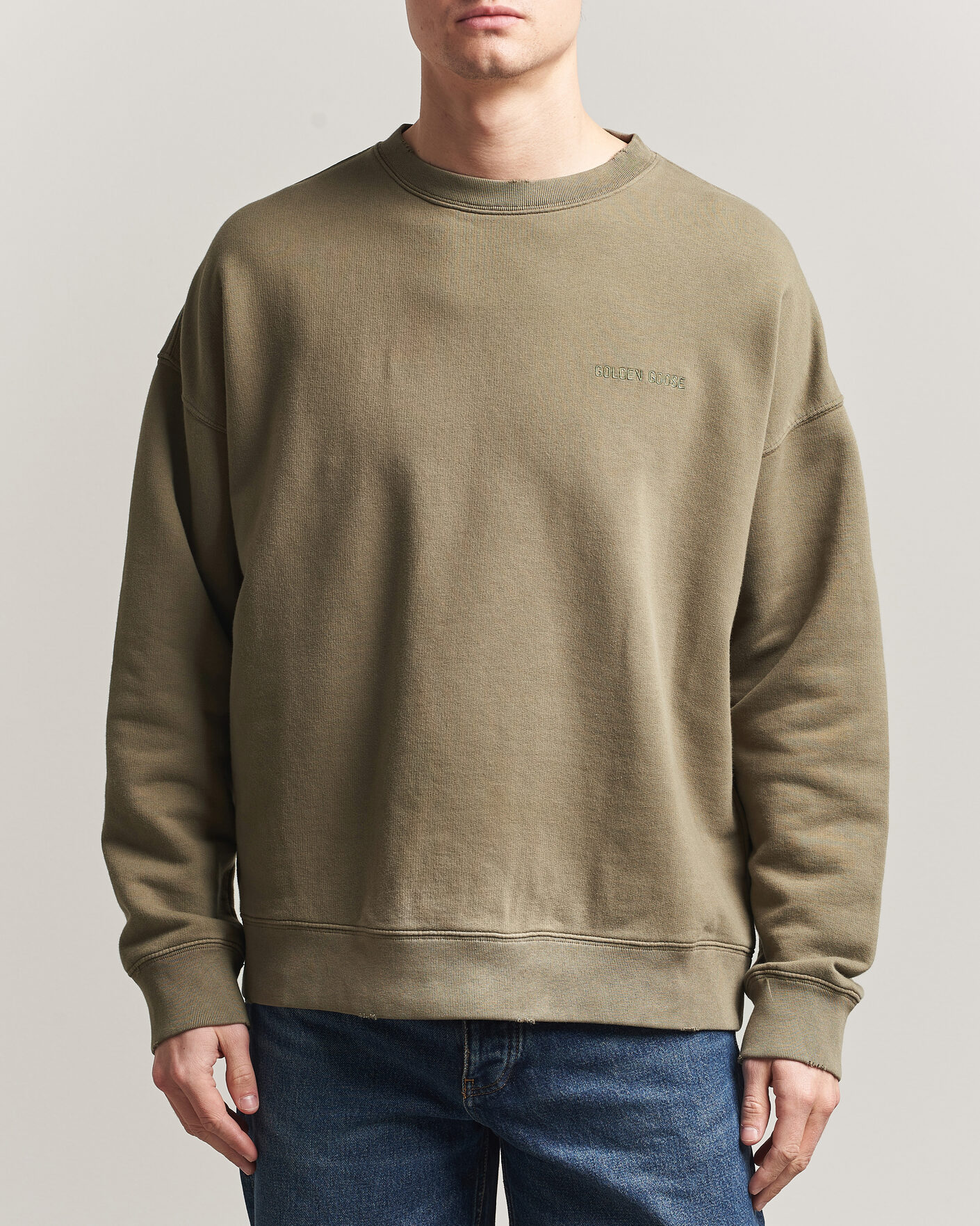 Uomini | Maglieria | Golden Goose | Journey Dyed Cotton Sweatshirt Washed Beige