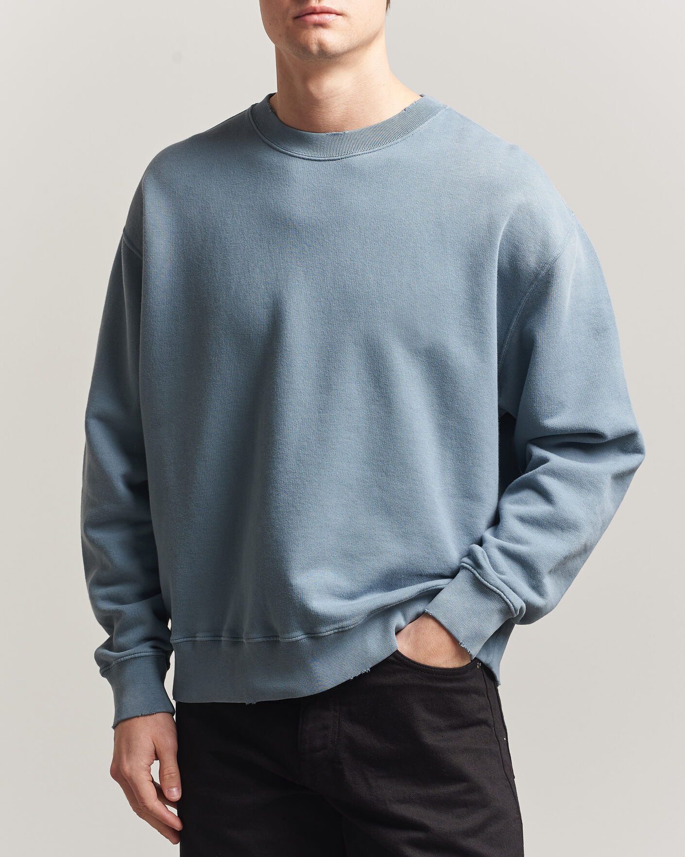 Uomini | Maglieria | Golden Goose | Boxi Faded Cotton Sweatshirt Windward Blue