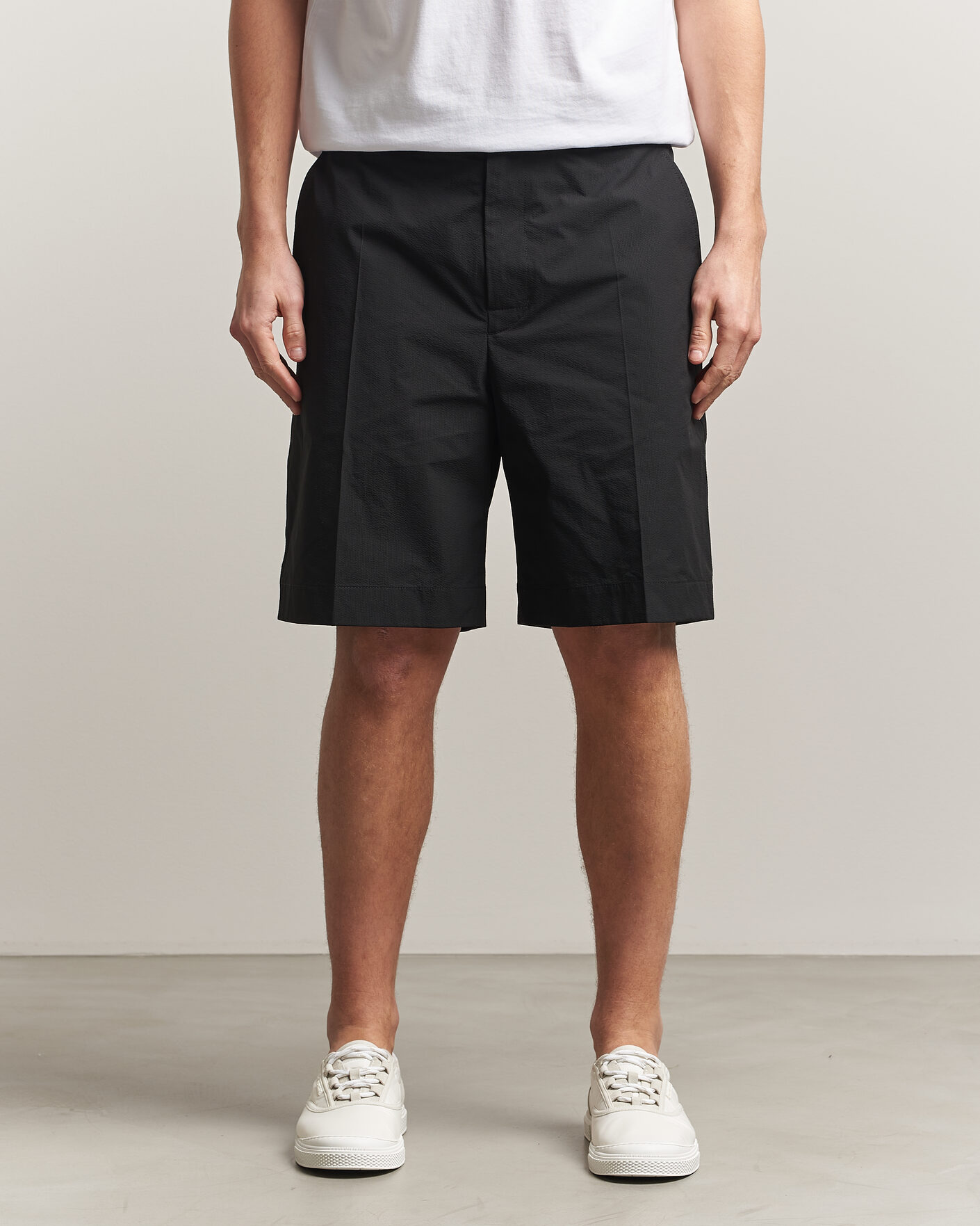 Uomini | Pantaloncini | Moncler | Lightweight Seersucker Shorts Black