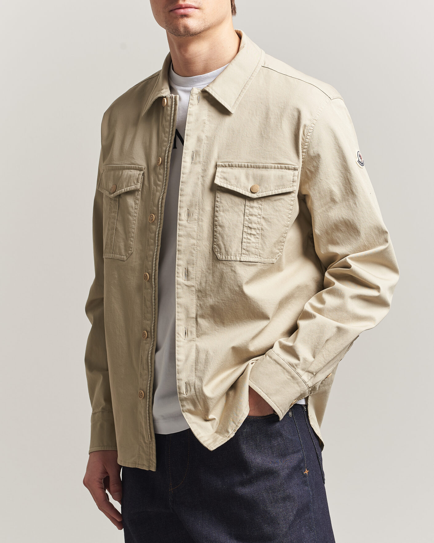 Uomini | Camicie | Moncler | Double Pocket Overshirt Beige