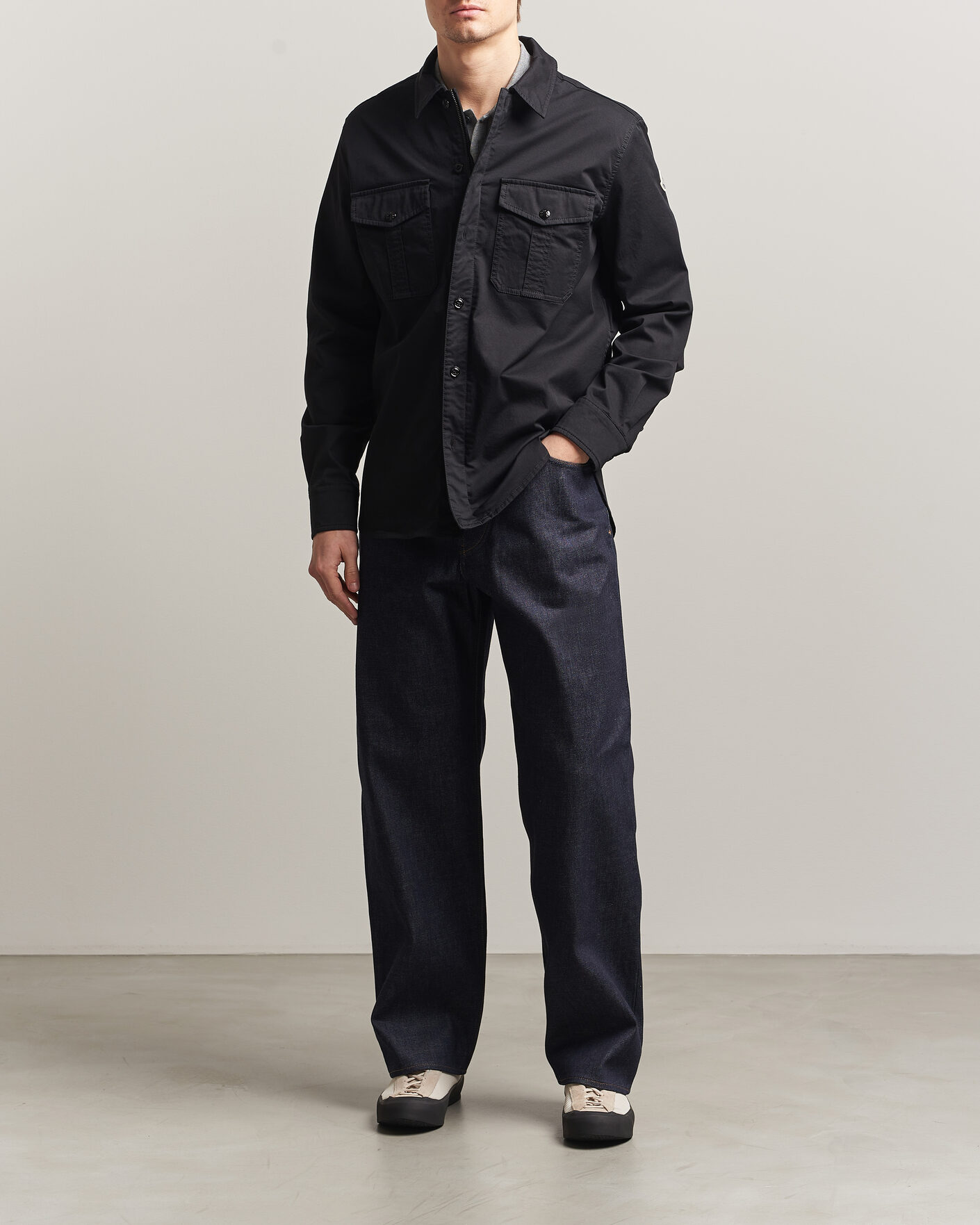 Uomini | Camicie | Moncler | Double Pocket Overshirt Black