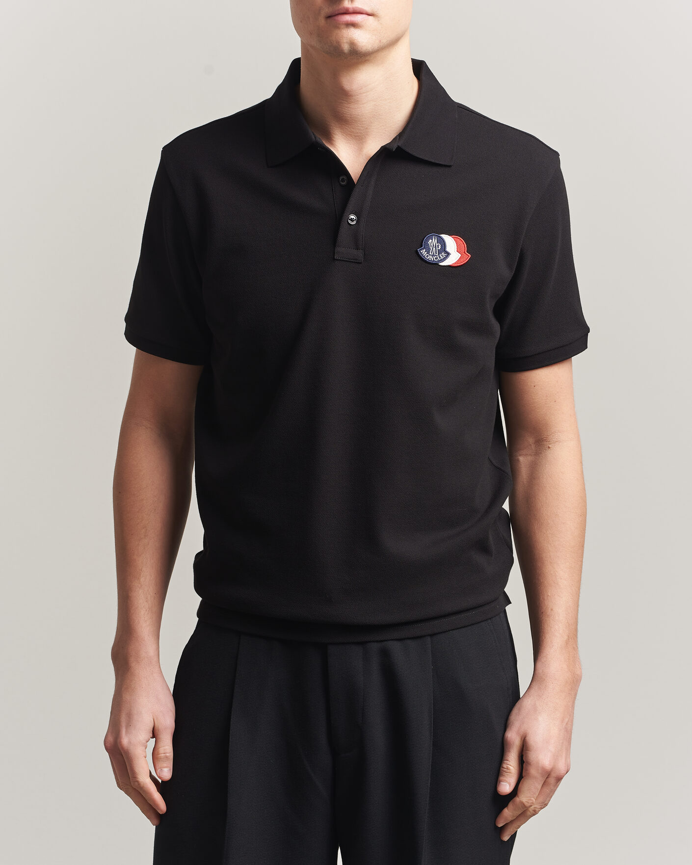 Uomini | Polo | Moncler | Tricolore Logo Polo Black