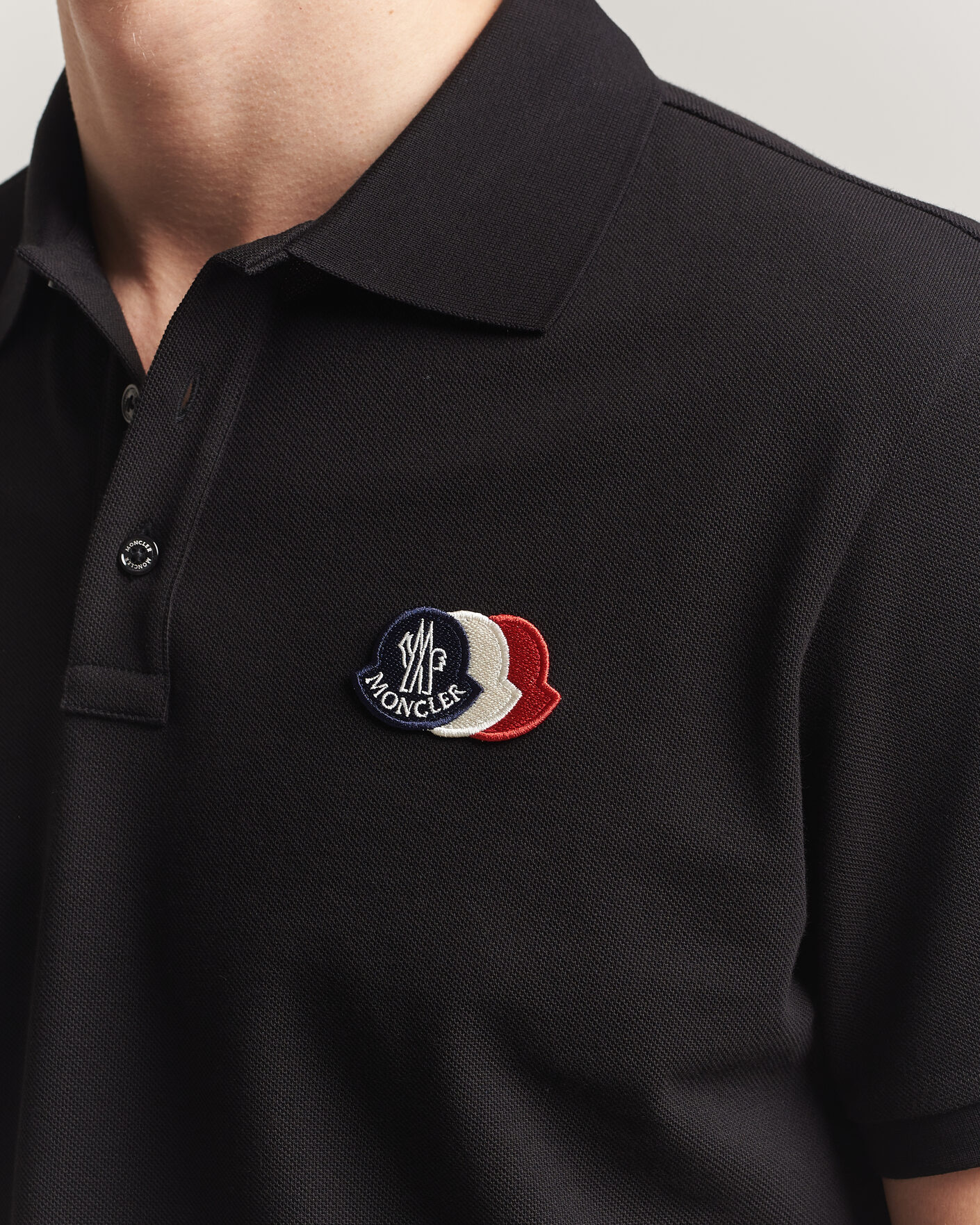 Uomini | Polo | Moncler | Tricolore Logo Polo Black