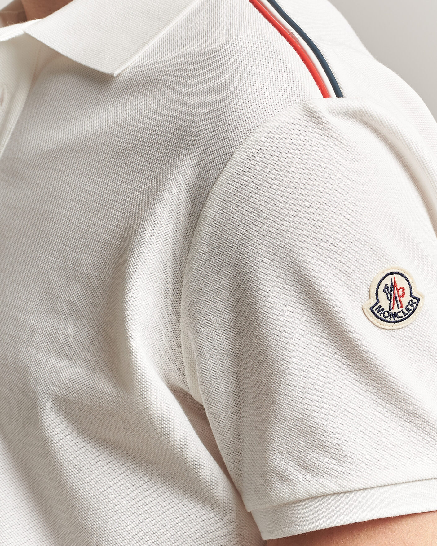 Uomini | Polo | Moncler | Tricolore Shoulder Polo White
