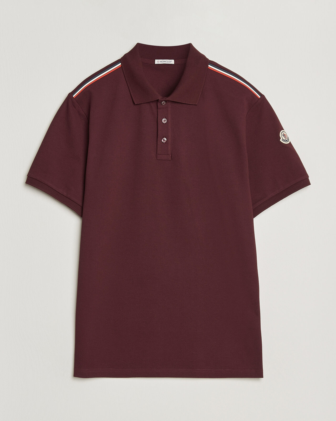 Uomini | Polo | Moncler | Tricolore Shoulder Polo Burgundy