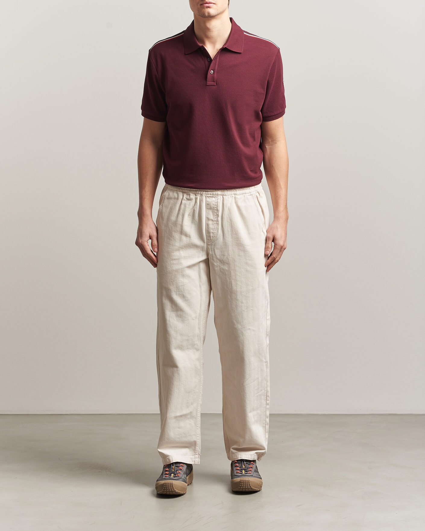Uomini | Polo | Moncler | Tricolore Shoulder Polo Burgundy