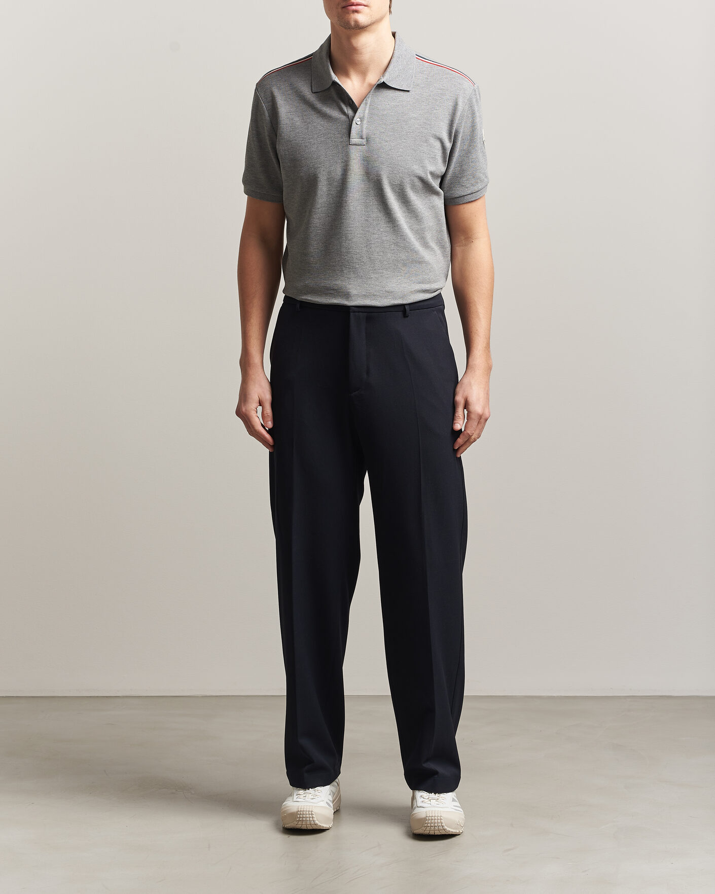 Uomini | Polo | Moncler | Tricolore Shoulder Polo Light Grey