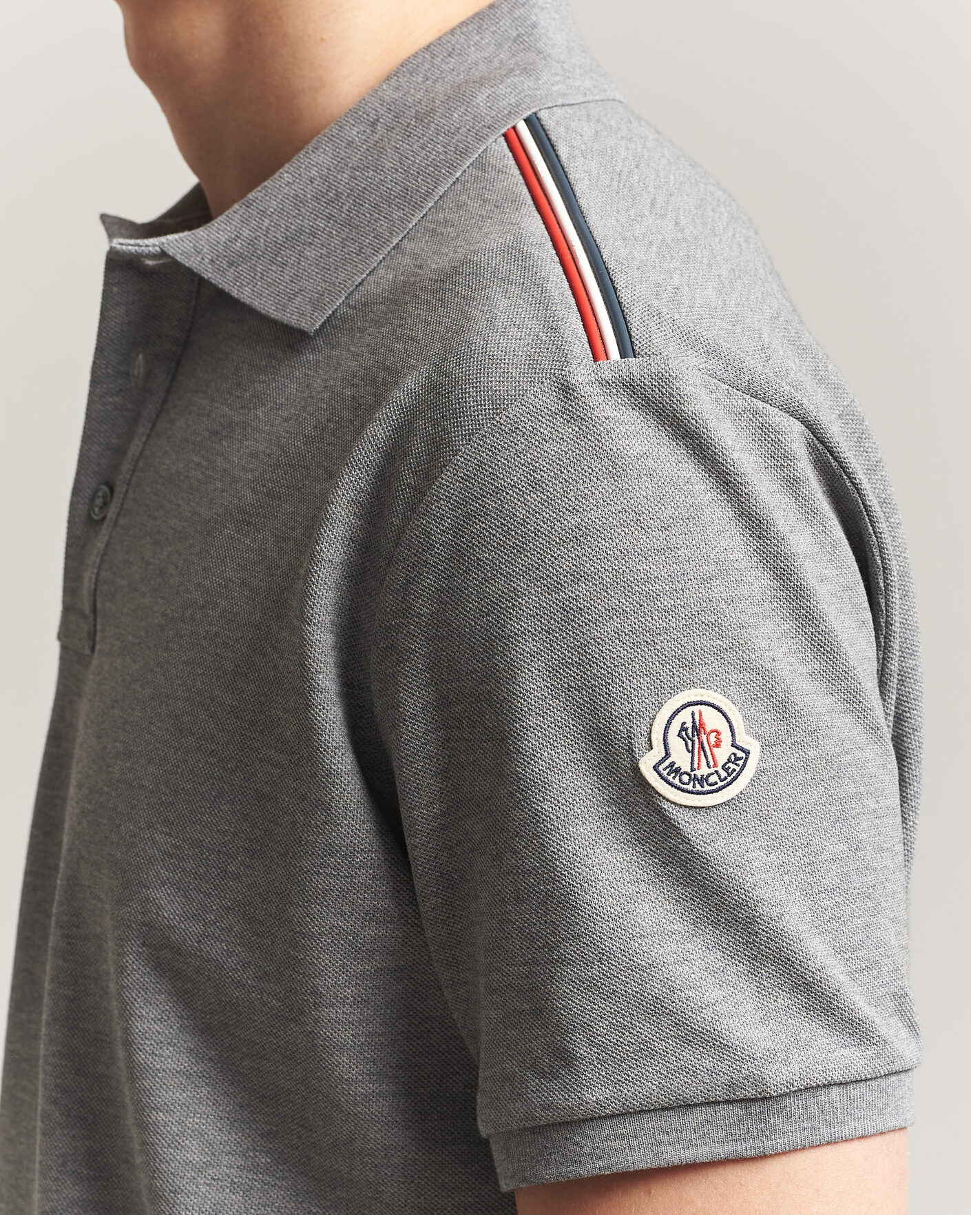 Uomini | Polo | Moncler | Tricolore Shoulder Polo Light Grey