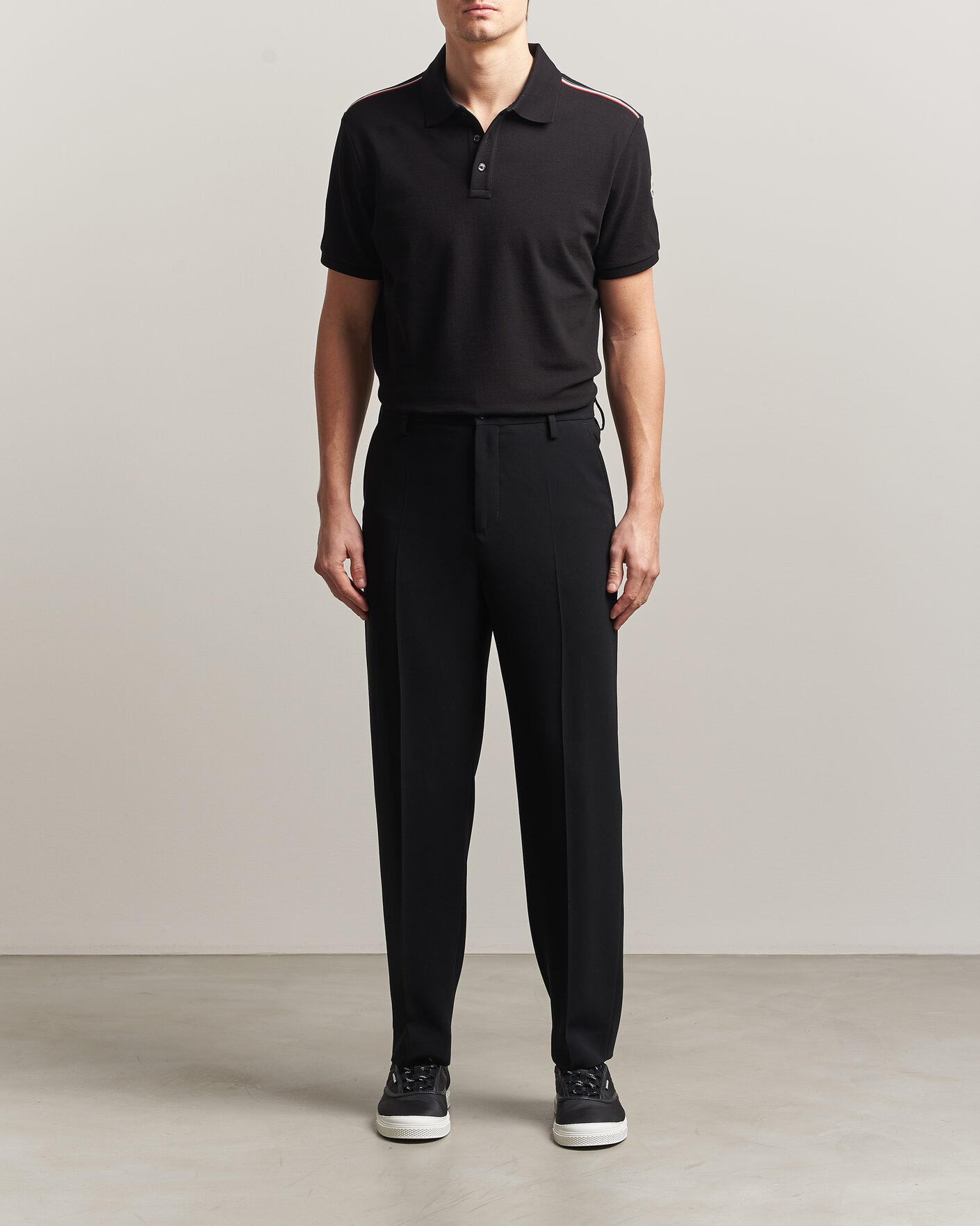 Uomini | Polo | Moncler | Tricolore Shoulder Polo Black