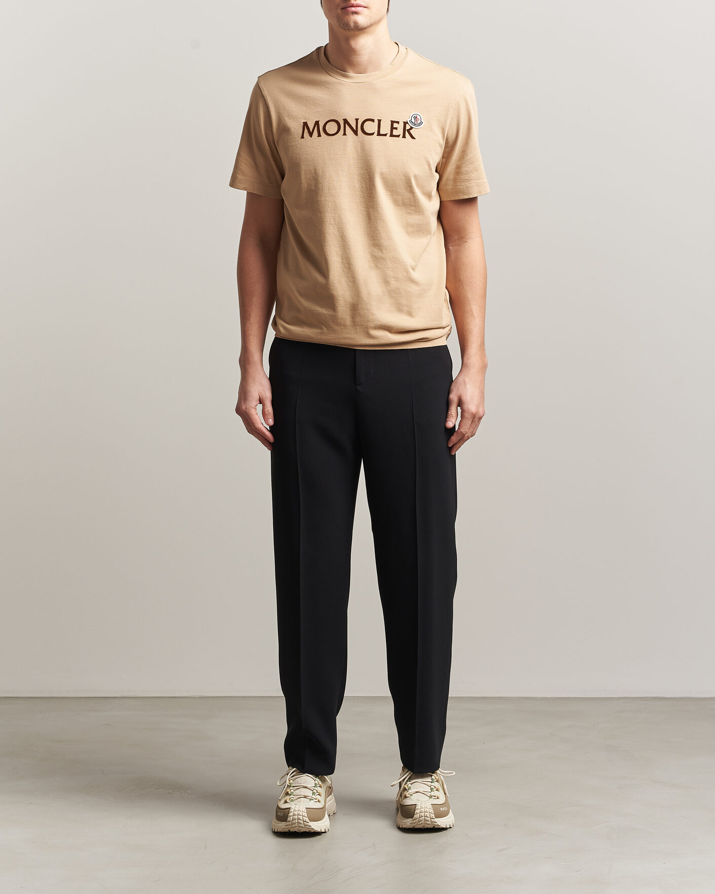 Uomini | T-shirt | Moncler | Lettering Logo T-Shirt Beige