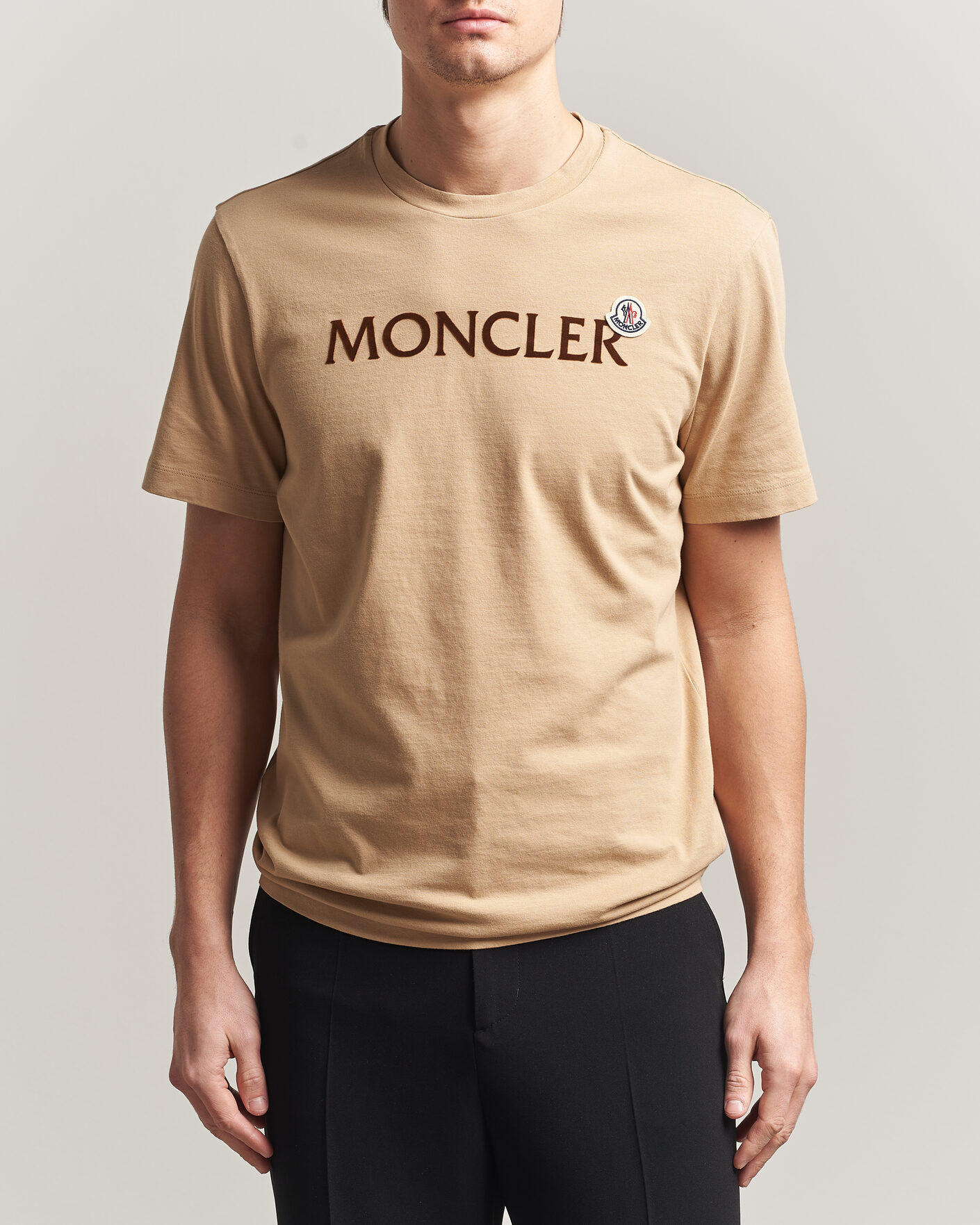 Uomini | T-shirt | Moncler | Lettering Logo T-Shirt Beige