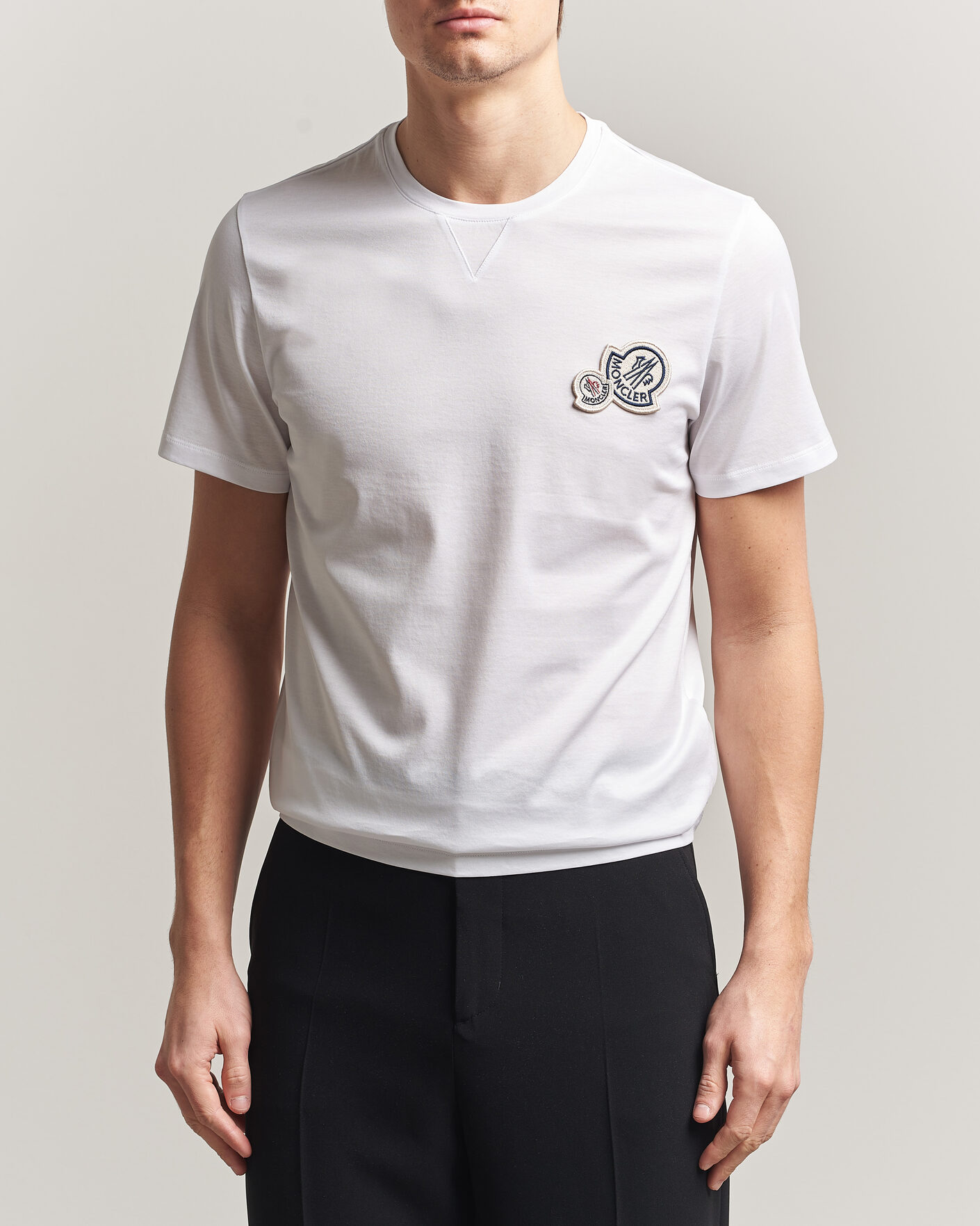 Uomini | T-shirt | Moncler | Double Logo T-Shirt White