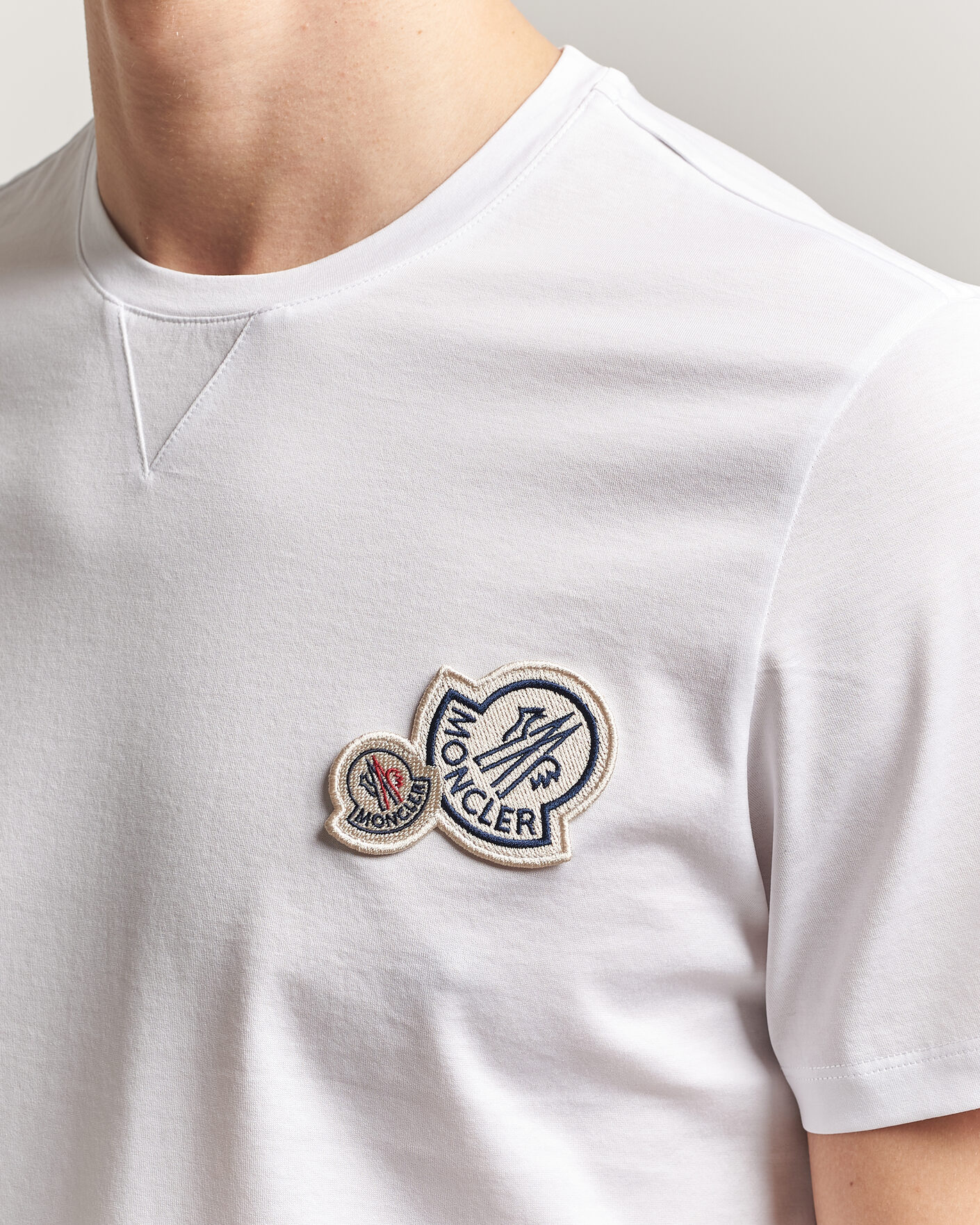 Uomini | T-shirt | Moncler | Double Logo T-Shirt White