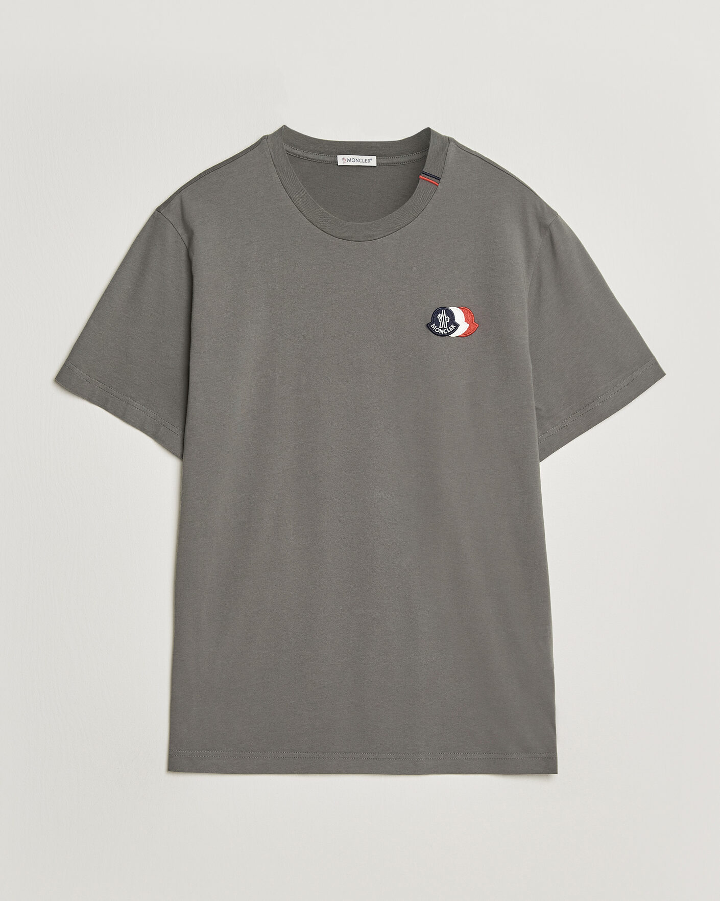 Uomini | T-shirt | Moncler | Tricolore Logo T-Shirt Grey