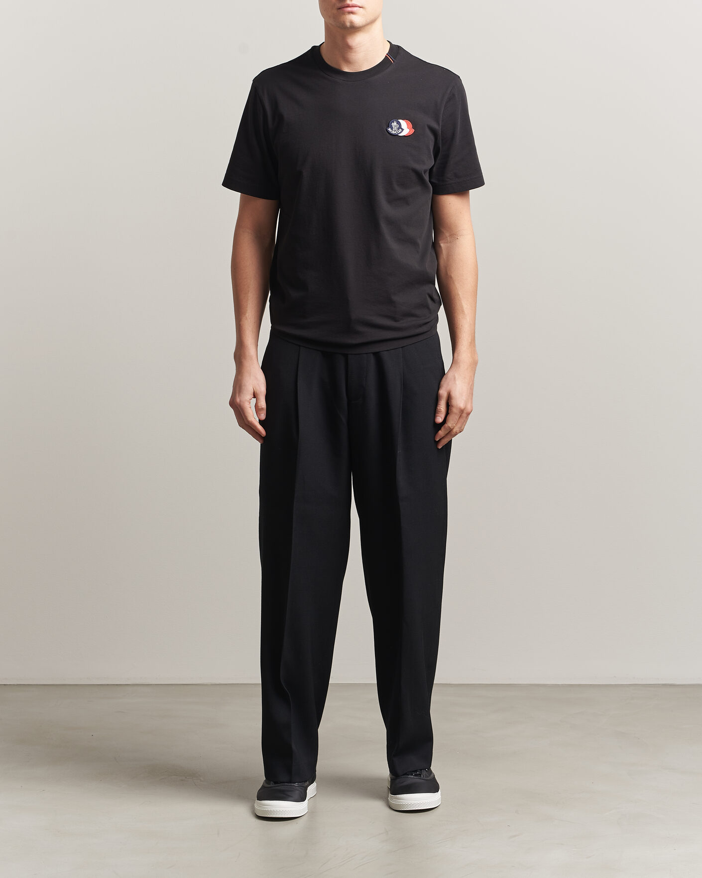 Uomini | T-shirt | Moncler | Tricolore Logo T-Shirt Black