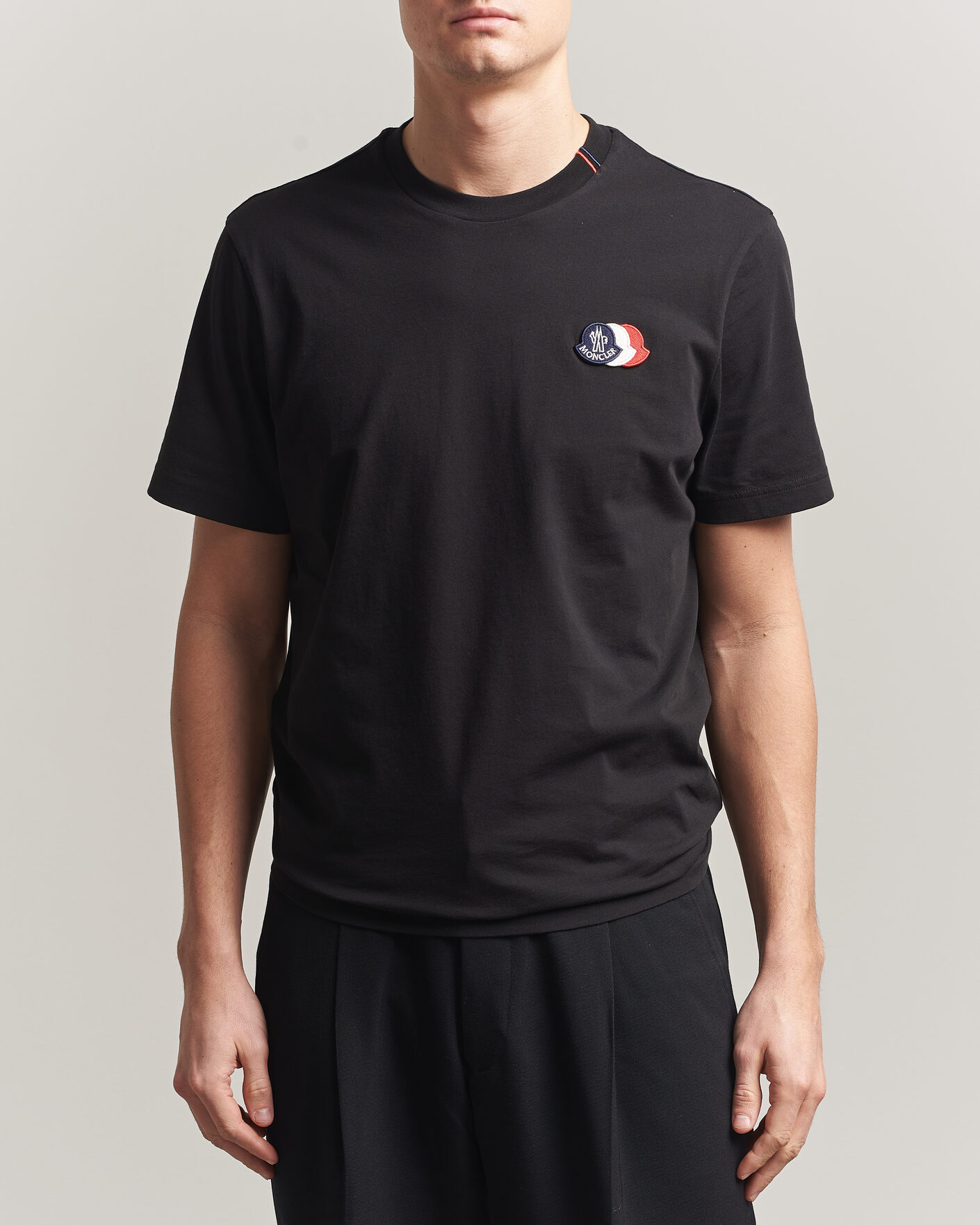 Uomini | T-shirt | Moncler | Tricolore Logo T-Shirt Black