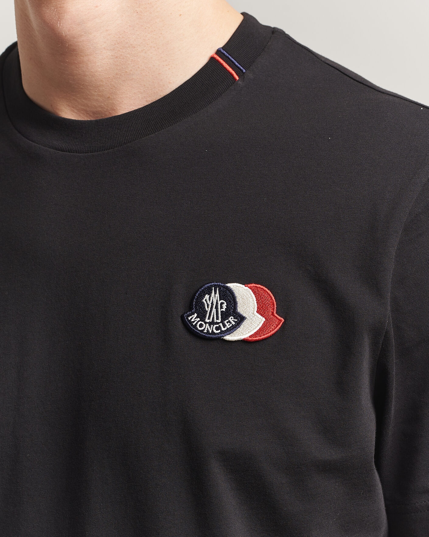 Uomini | T-shirt | Moncler | Tricolore Logo T-Shirt Black