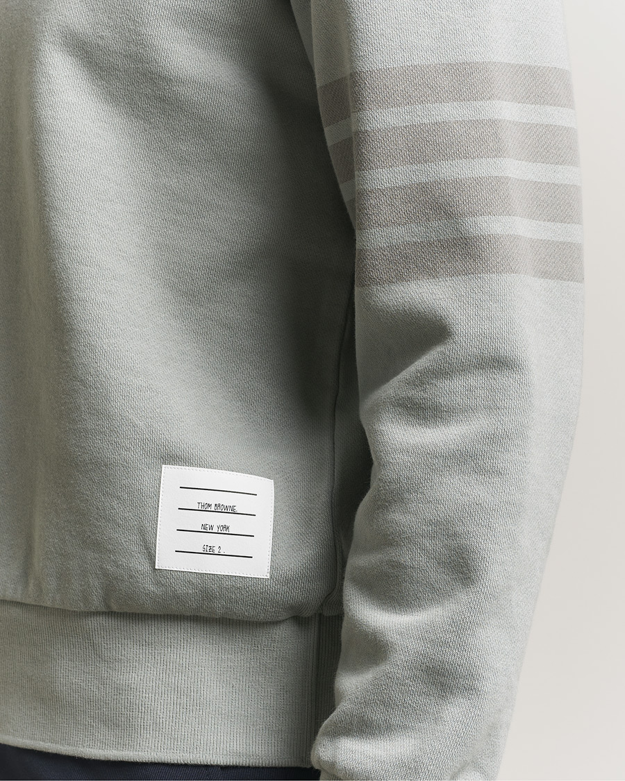 Uomini | Maglieria | Thom Browne | Overdyed 4-Bar Hoodie Light Grey