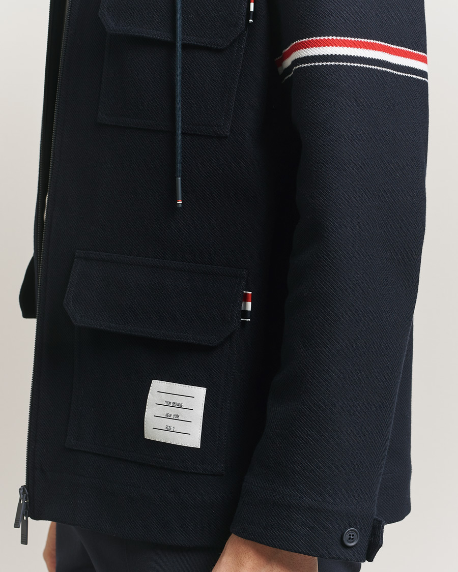 Uomini | Giacche | Thom Browne | Tech Twill Field Jacket Navy