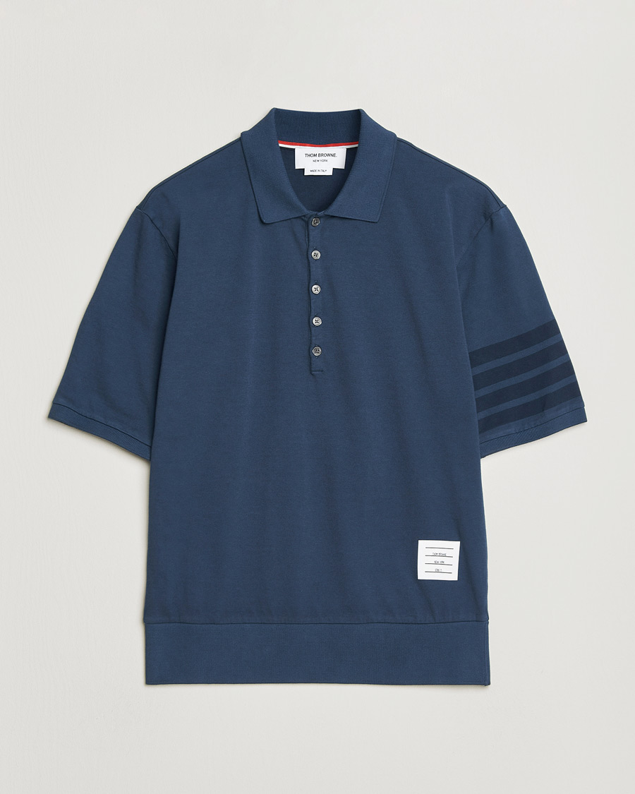 Uomini | Polo | Thom Browne | Overdyed 4 Bar Polo Navy