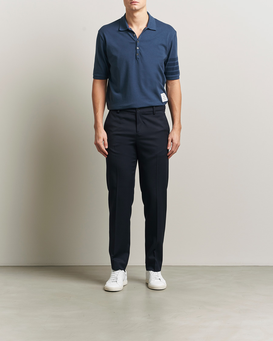 Uomini | Polo | Thom Browne | Overdyed 4 Bar Polo Navy