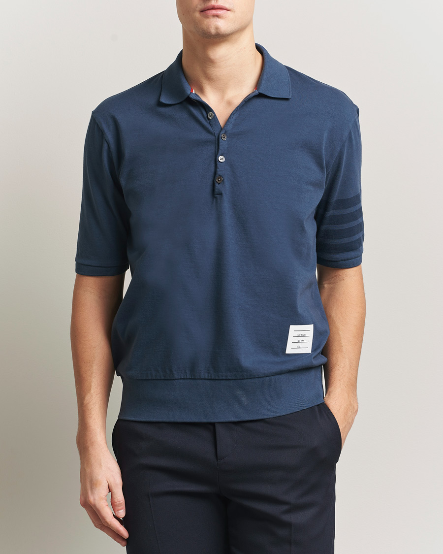 Uomini | Polo | Thom Browne | Overdyed 4 Bar Polo Navy