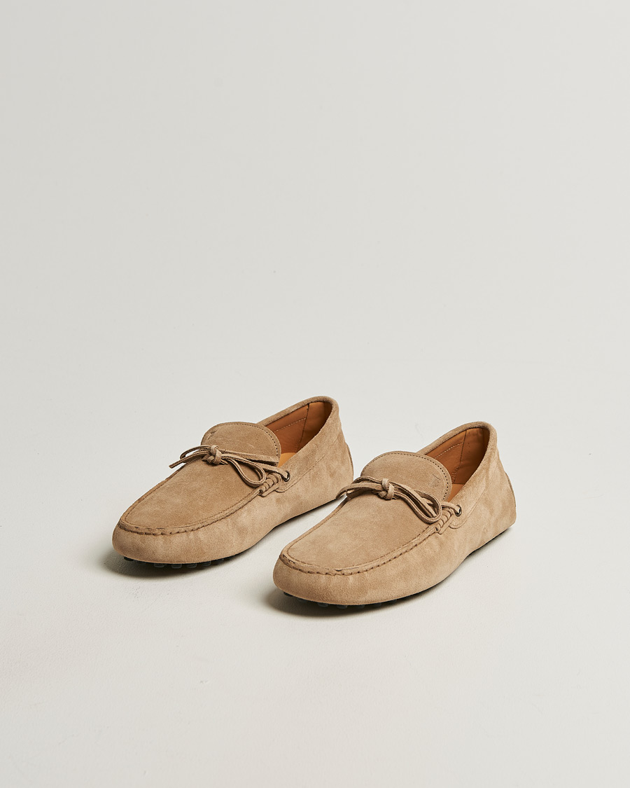 Uomini | Mocassini | Tod's | Lacetto Gommino Carshoe Beige Suede