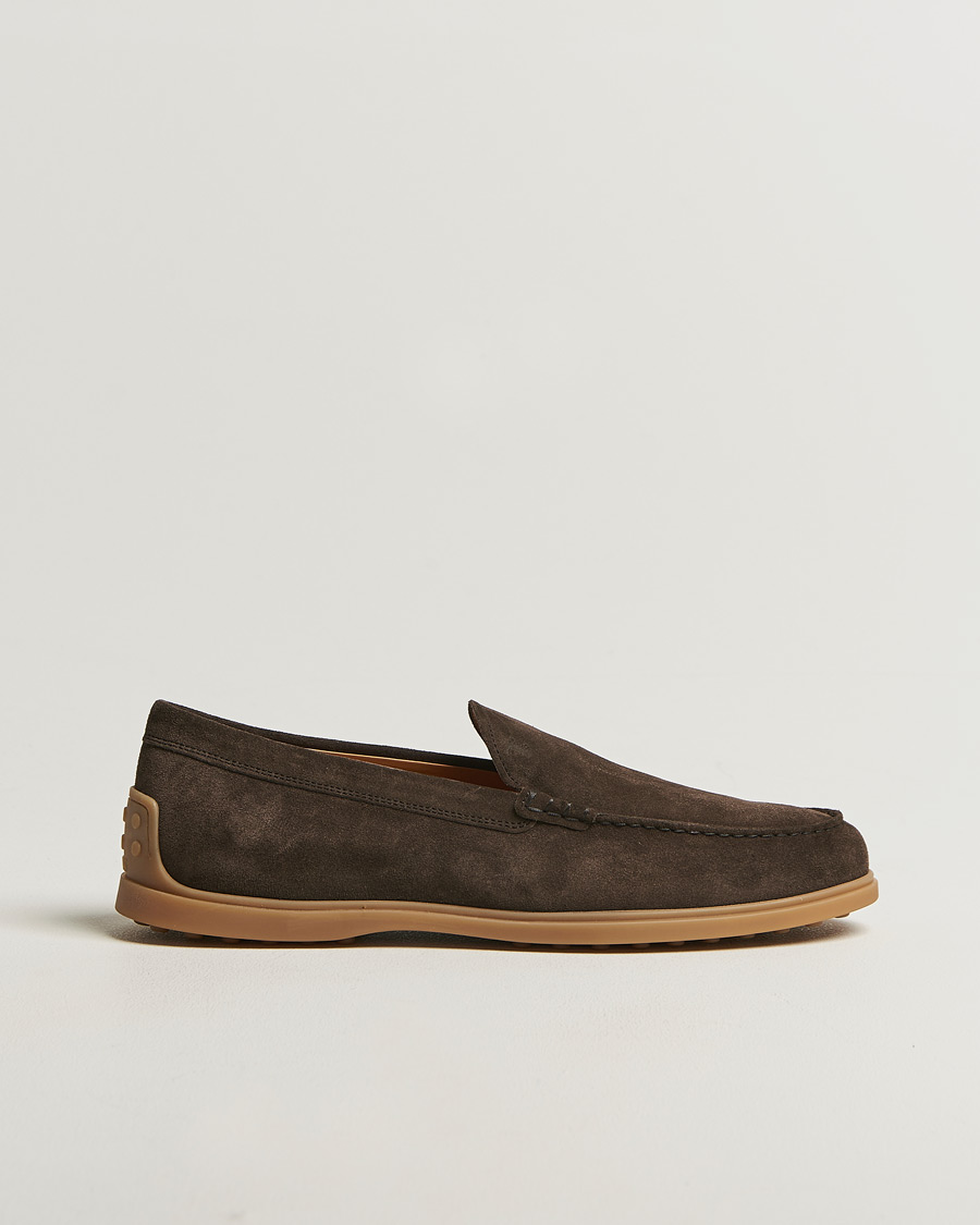 Uomini | Mocassini | Tod's | Gomma Leggera Loafers Dark Brown Suede