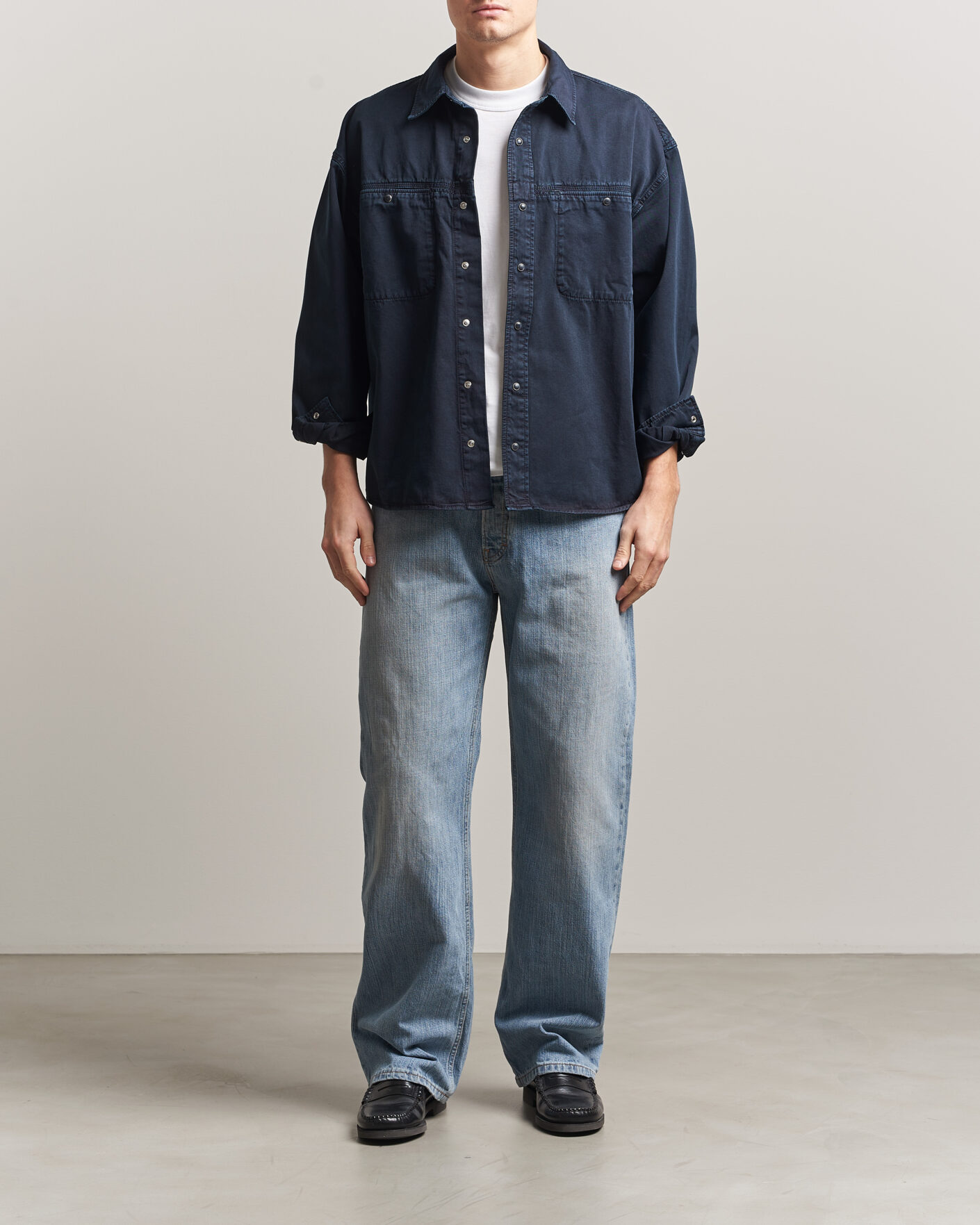 Uomini | Camicie | Jeanerica | André Pocket Overshirt Blue Black