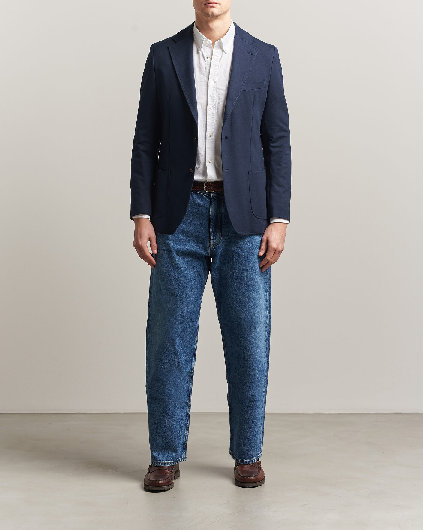 Uomini | Blazers | Morris | Cotton Jersey Blazer Navy