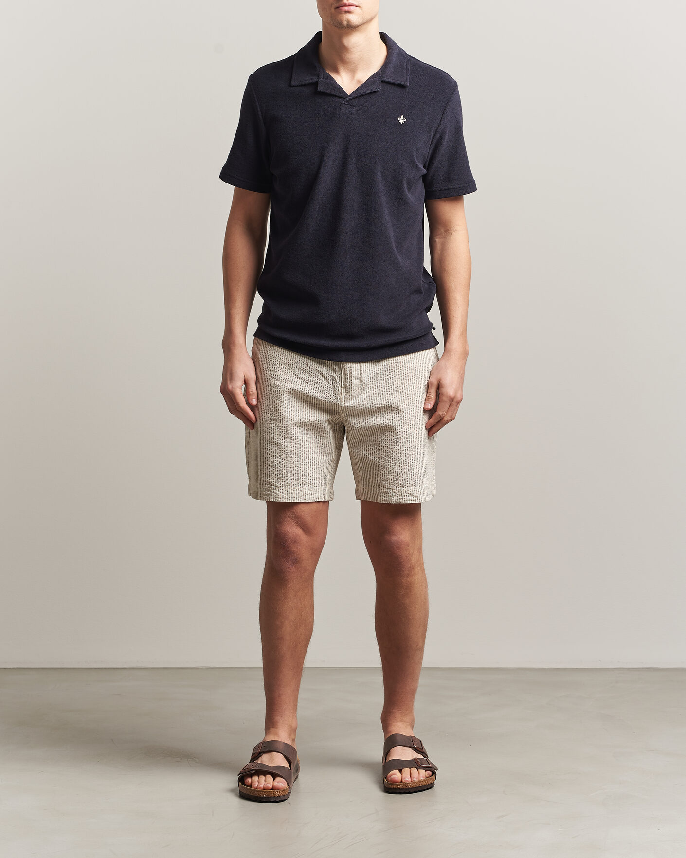 Uomini | Pantaloncini | Morris | Fenix Seersucker Shorts Khaki