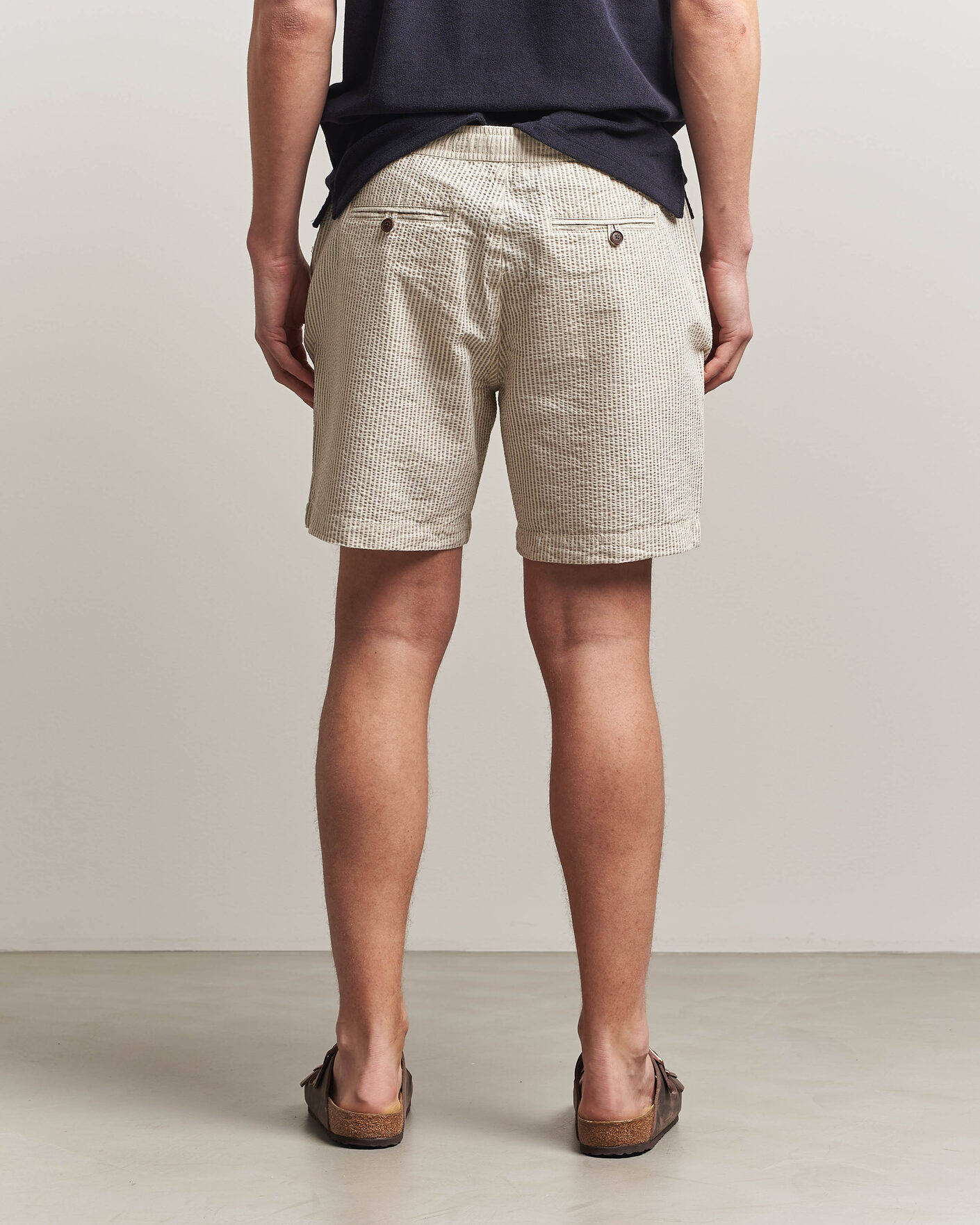 Uomini | Pantaloncini | Morris | Fenix Seersucker Shorts Khaki