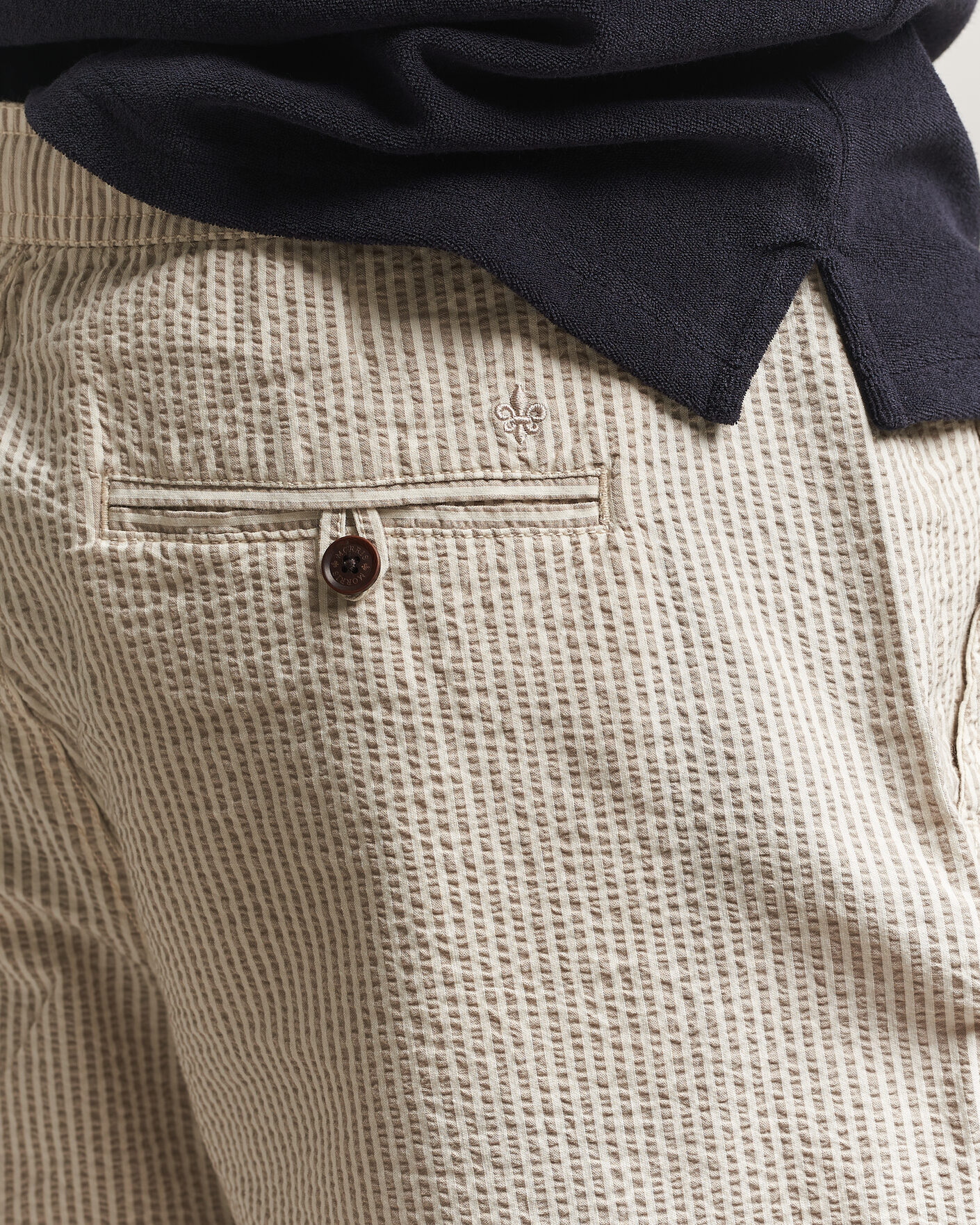 Uomini | Pantaloncini | Morris | Fenix Seersucker Shorts Khaki