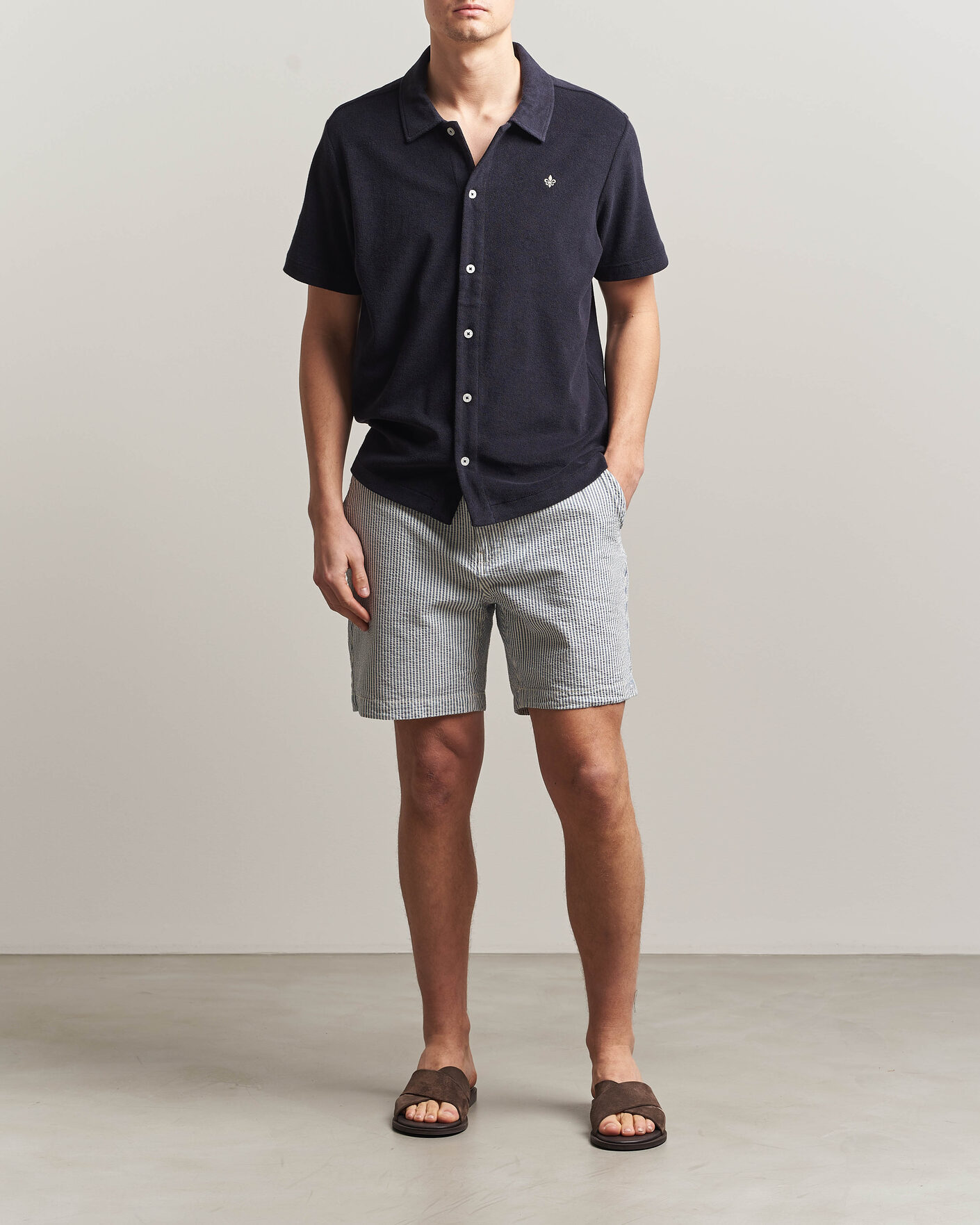 Uomini | Pantaloncini | Morris | Fenix Seersucker Shorts Light Blue