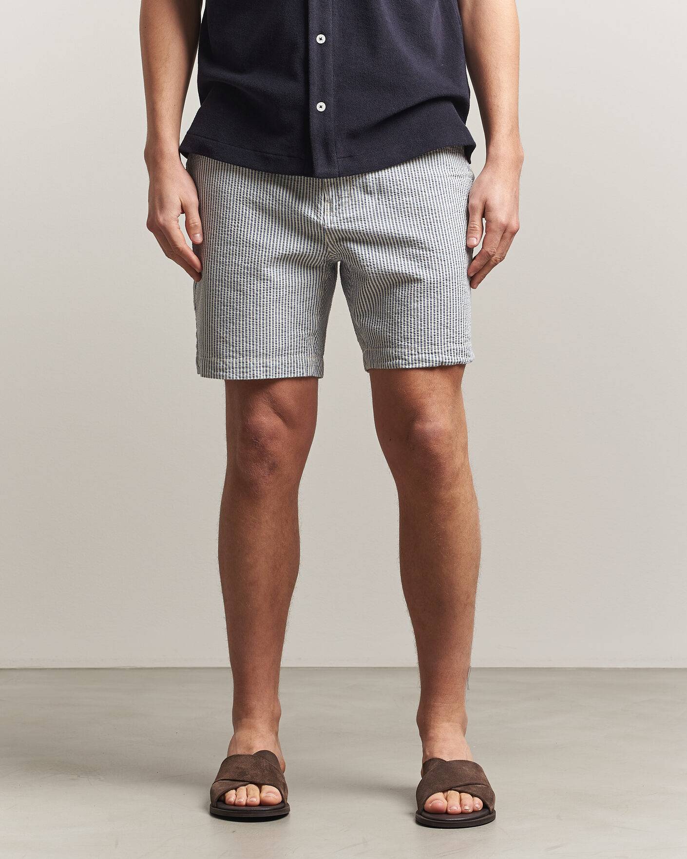 Uomini | Pantaloncini | Morris | Fenix Seersucker Shorts Light Blue