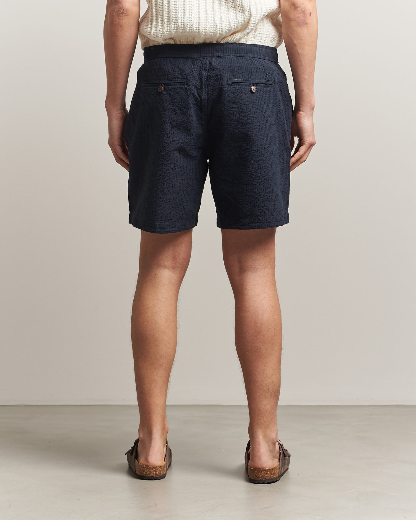 Uomini | Pantaloncini | Morris | Fenix Seersucker Shorts Dark Blue
