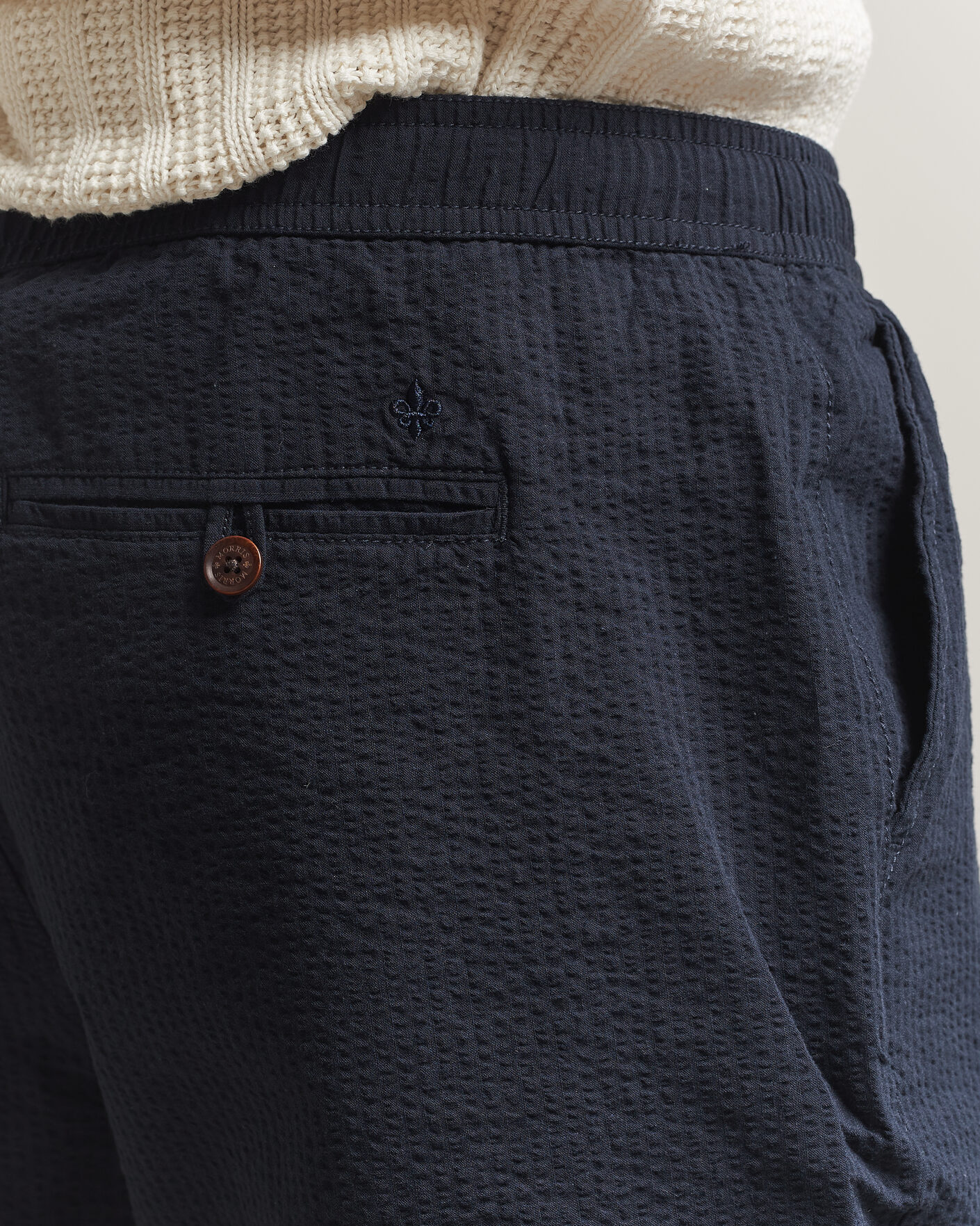 Uomini | Pantaloncini | Morris | Fenix Seersucker Shorts Dark Blue