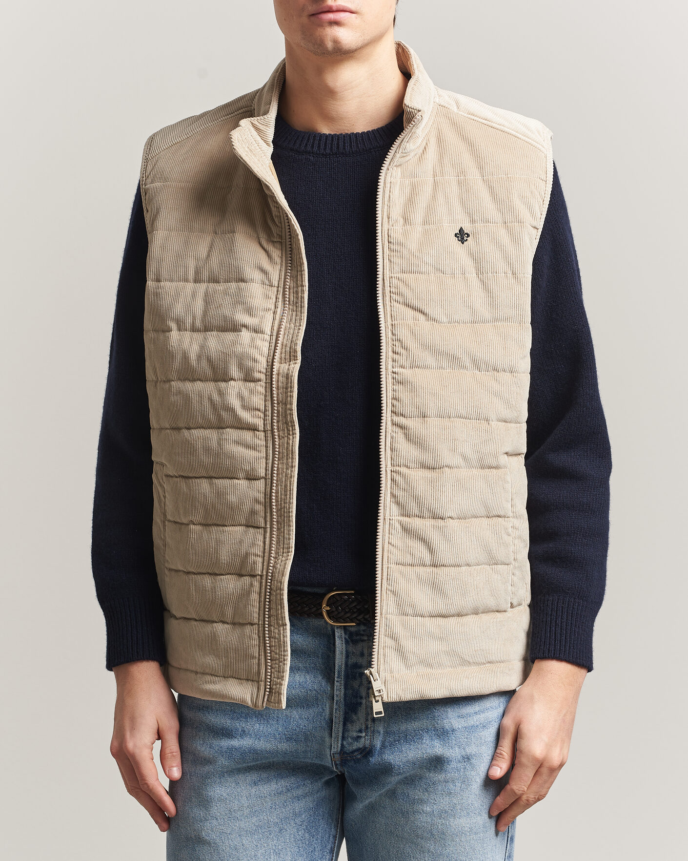 Uomini | Gilet | Morris | Teddy Quilted Corduroy Vest Khaki
