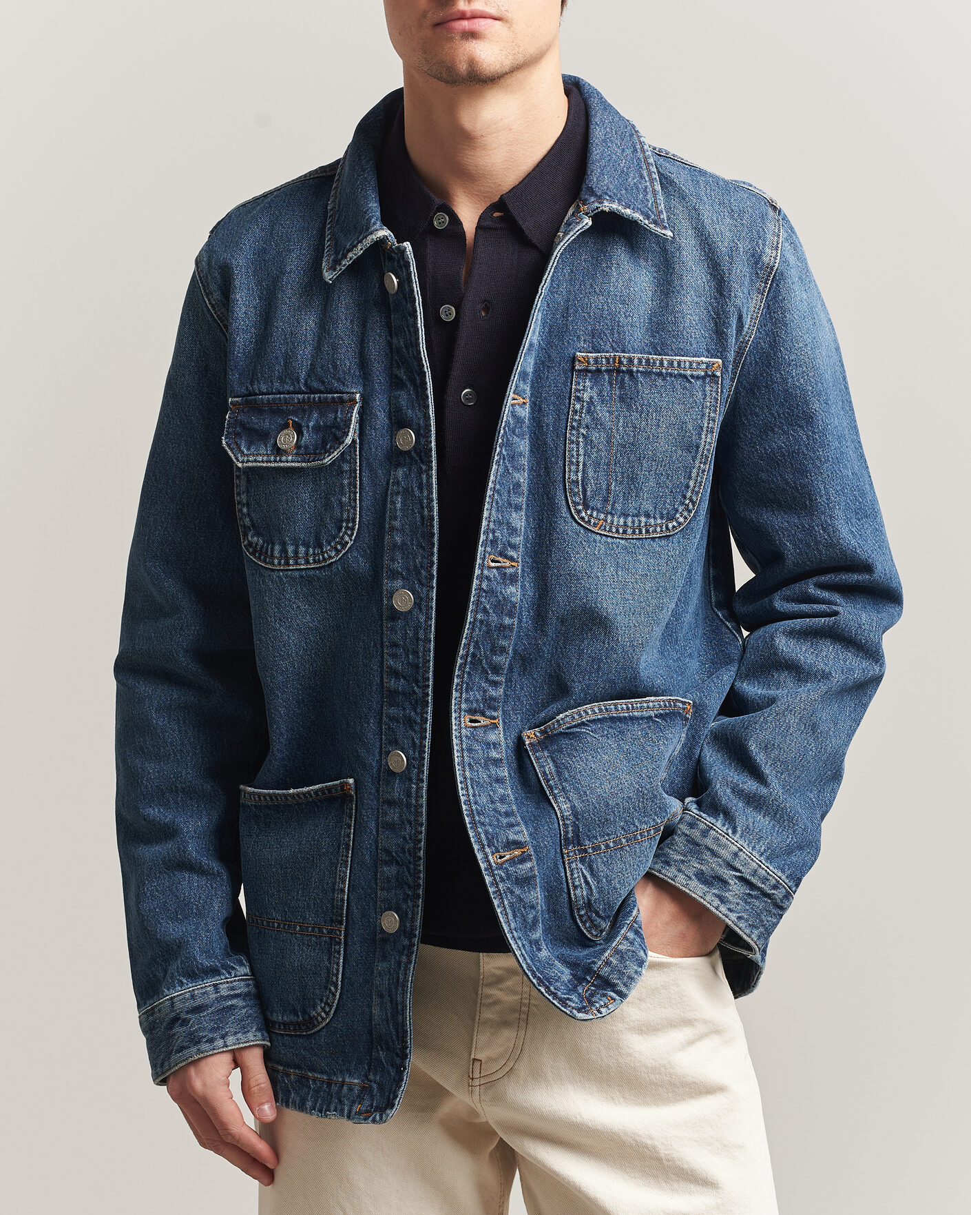 Uomini | Giacche | Morris | Denim Shirt Jacket Blue