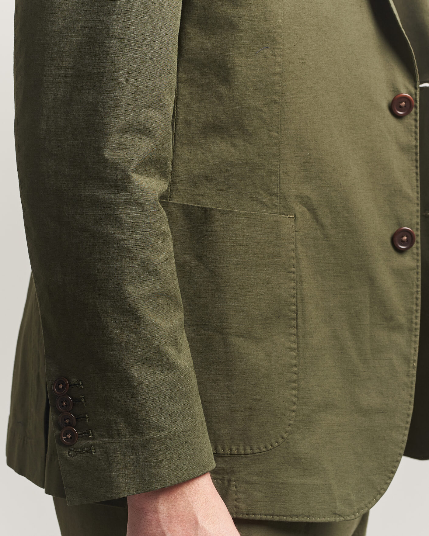 Uomini | Blazers | Morris | Washed Cotton Suit Blazer Olive