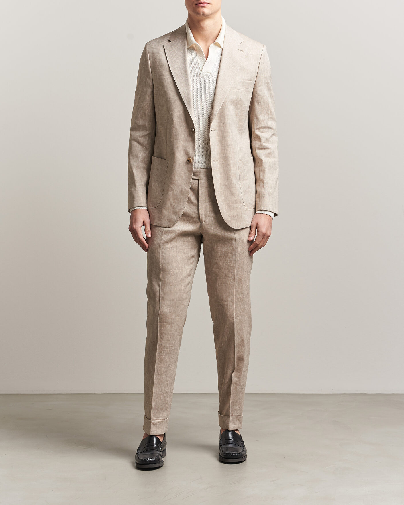 Uomini | Pantaloni | Morris | Jack Linen Trousers Khaki