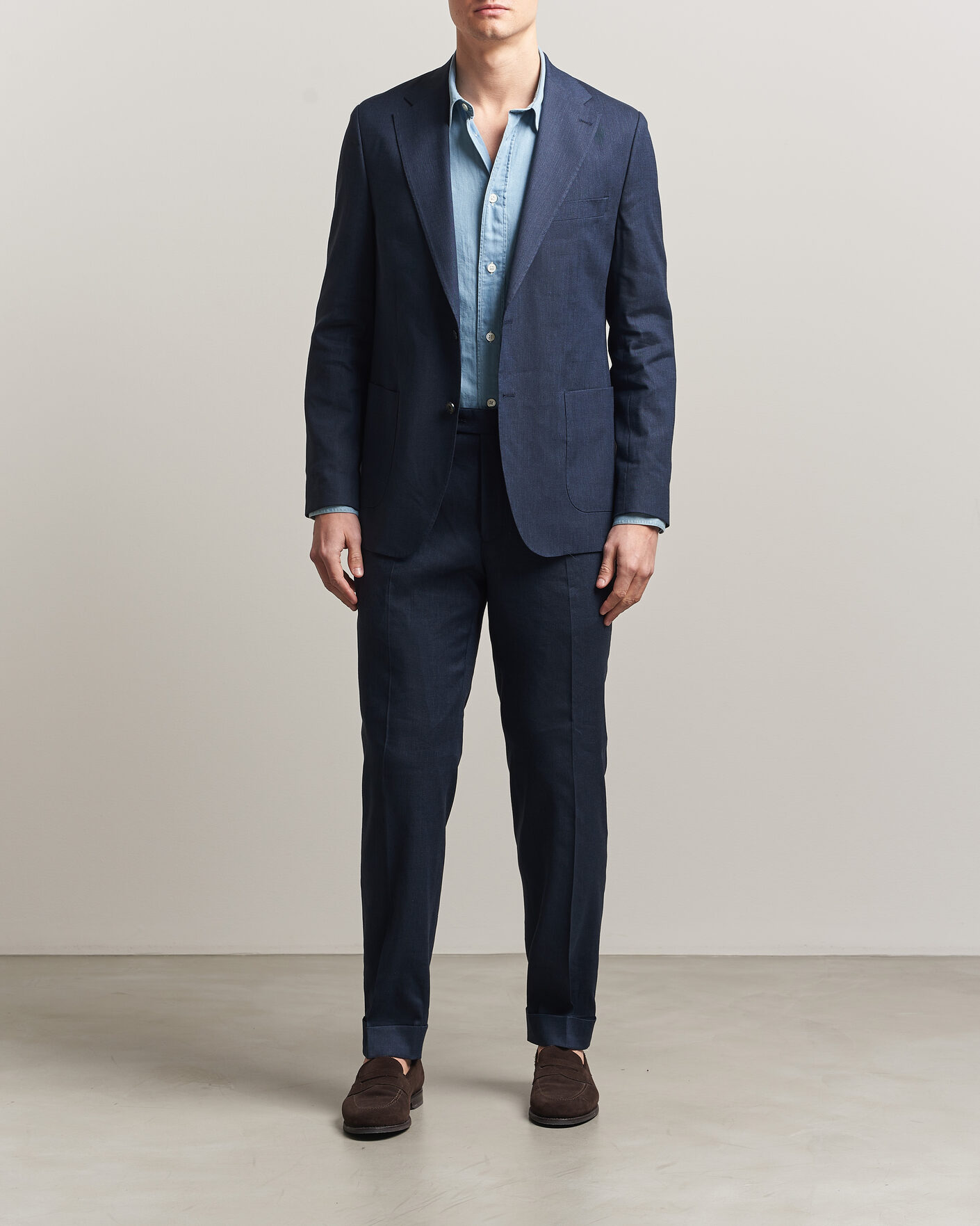 Uomini | Pantaloni | Morris | Jack Linen Trousers Navy