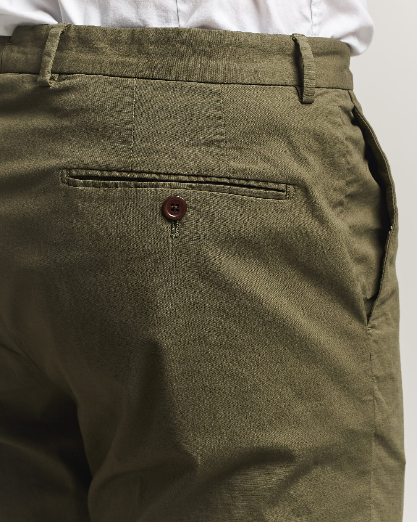 Uomini | Pantaloni | Morris | Jack Washed Cotton Trousers Olive