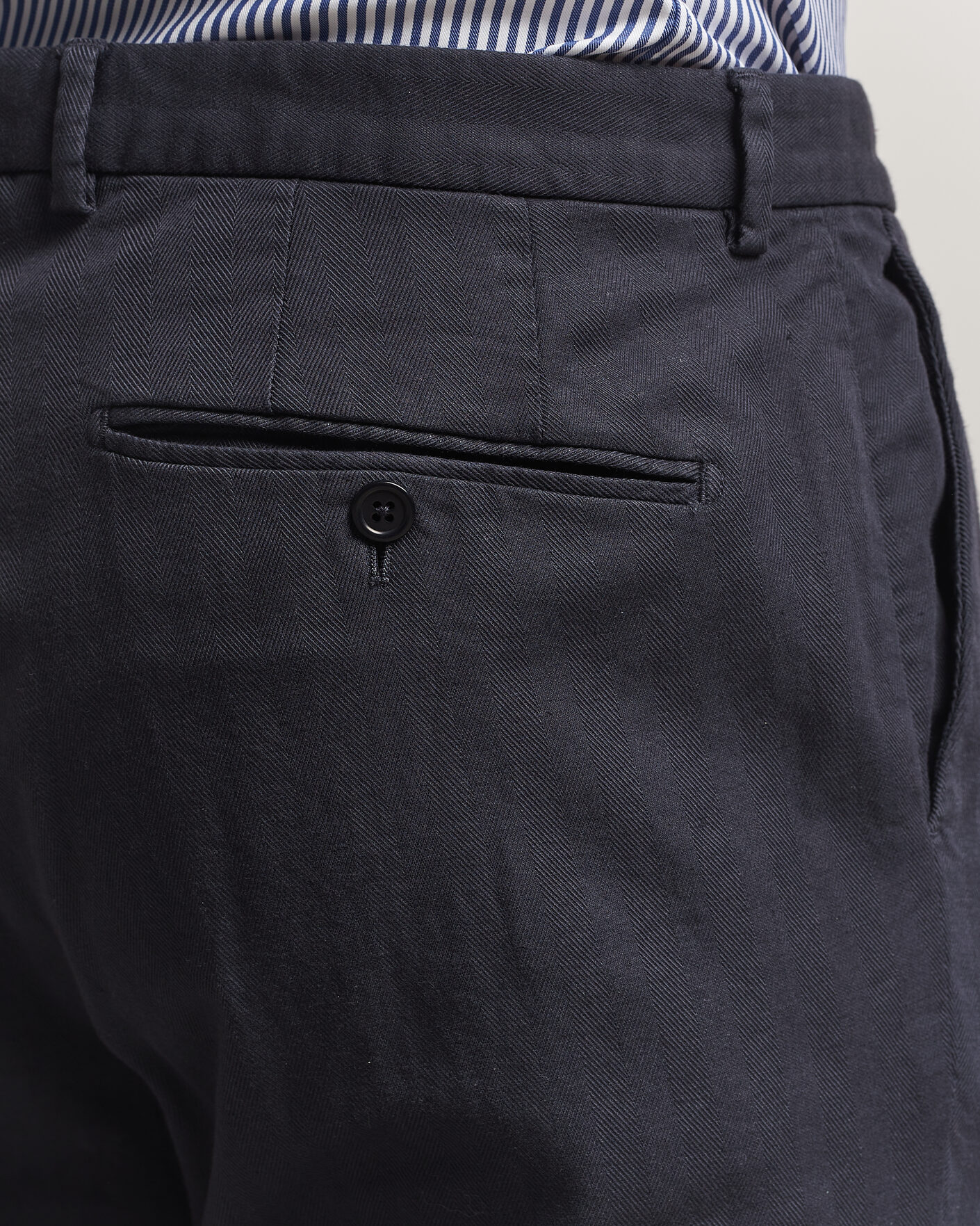 Uomini | Pantaloni | Morris | Jack Herringbone Cotton Trousers Blue