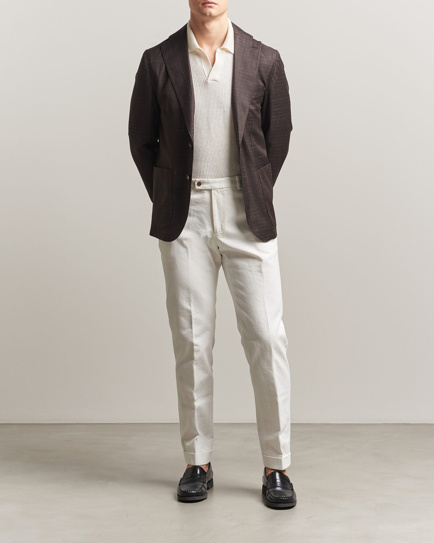 Uomini | Pantaloni | Morris | Jack Cotton Trousers Off White