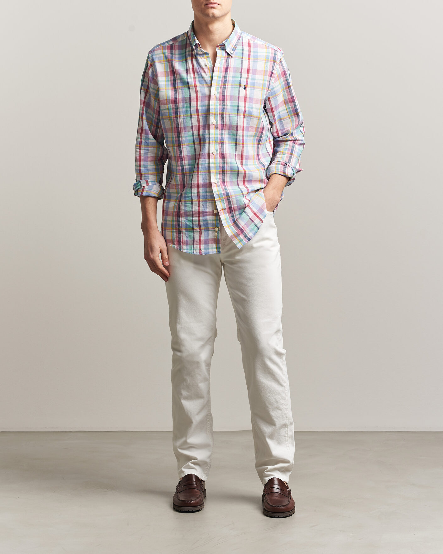 Uomini | Jeans | Morris | James Brushed 5-Pocket Jeans Off White