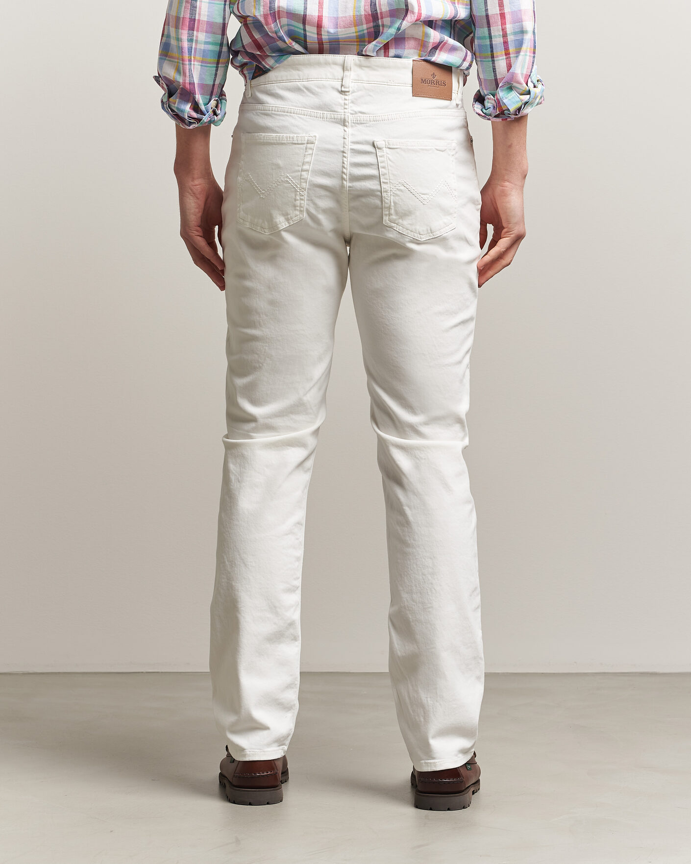 Uomini | Jeans | Morris | James Brushed 5-Pocket Jeans Off White
